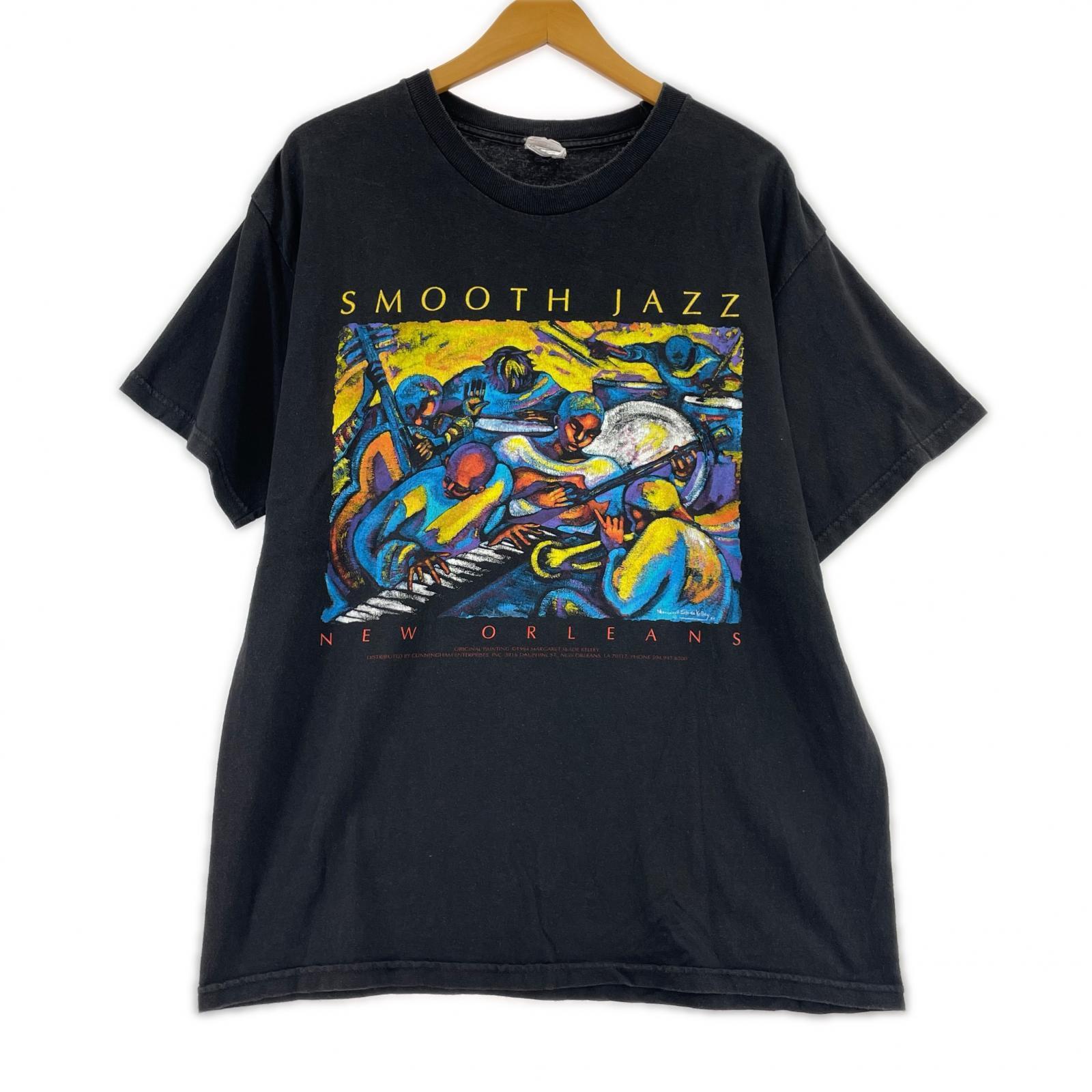 半袖Tシャツ 90s SMOOTH JAZZ プリントTee L ブラック L ブラック