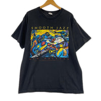 半袖Tシャツ 90s SMOOTH JAZZ プリントTee L ブラック L ブラック