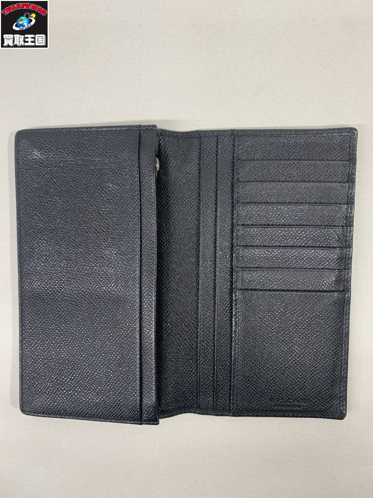 マン ラージウォレット 二つ折り財布 レザー 黒 2412667Y