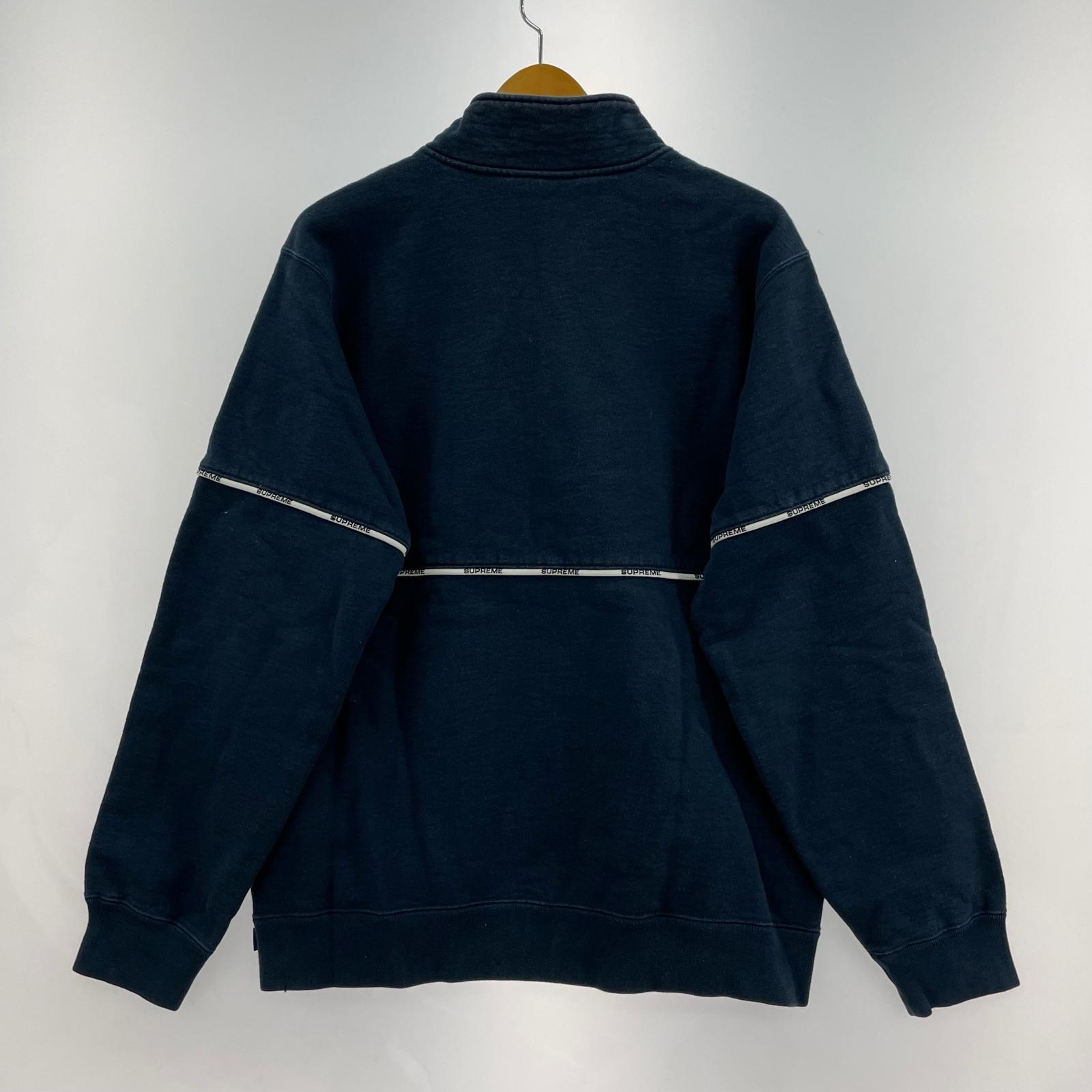 スウェット LOGO PIPING HALF ZIP M M ネイビー