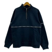 スウェット LOGO PIPING HALF ZIP M M ネイビー