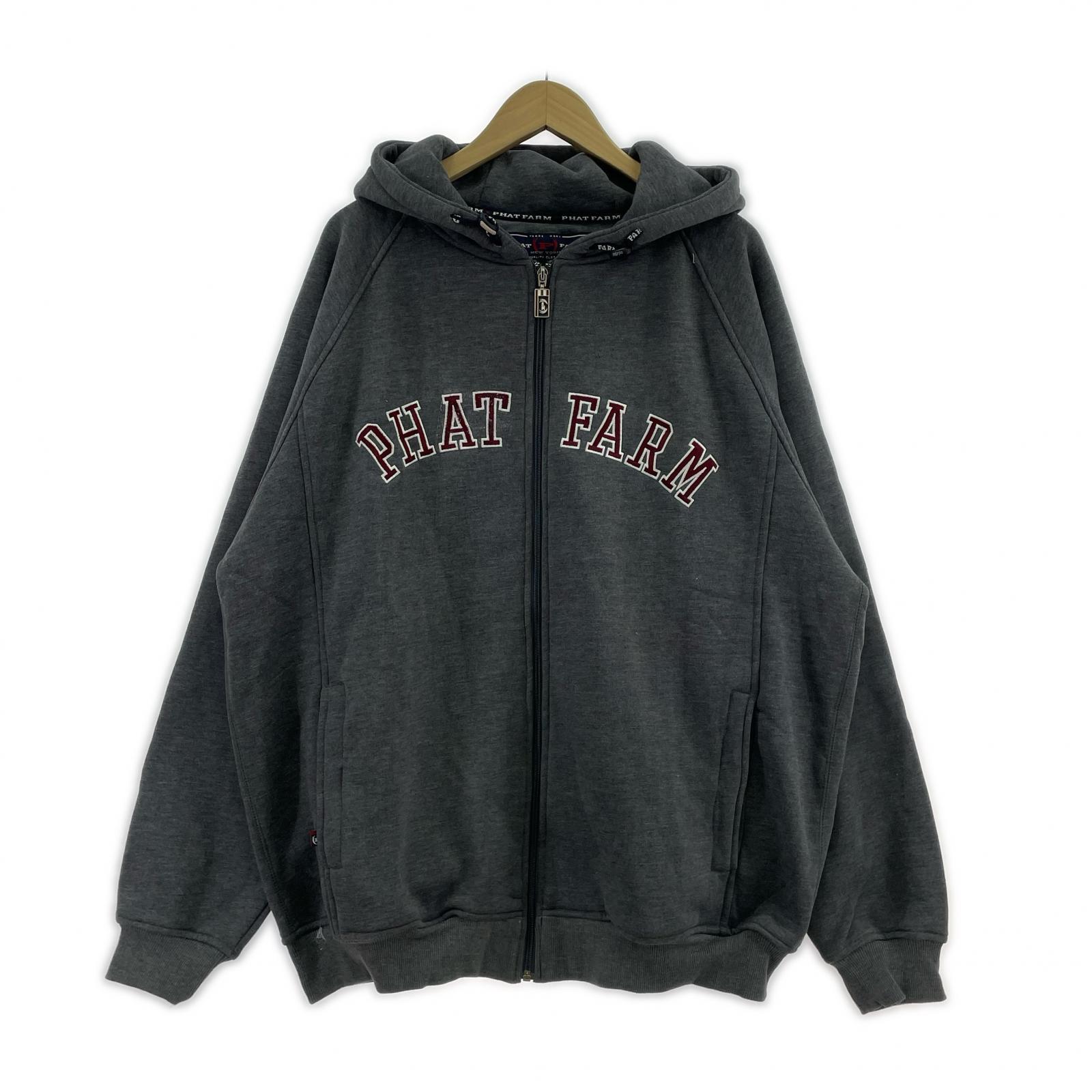 パーカー PHAT FARM アーチロゴ刺繍 グレー