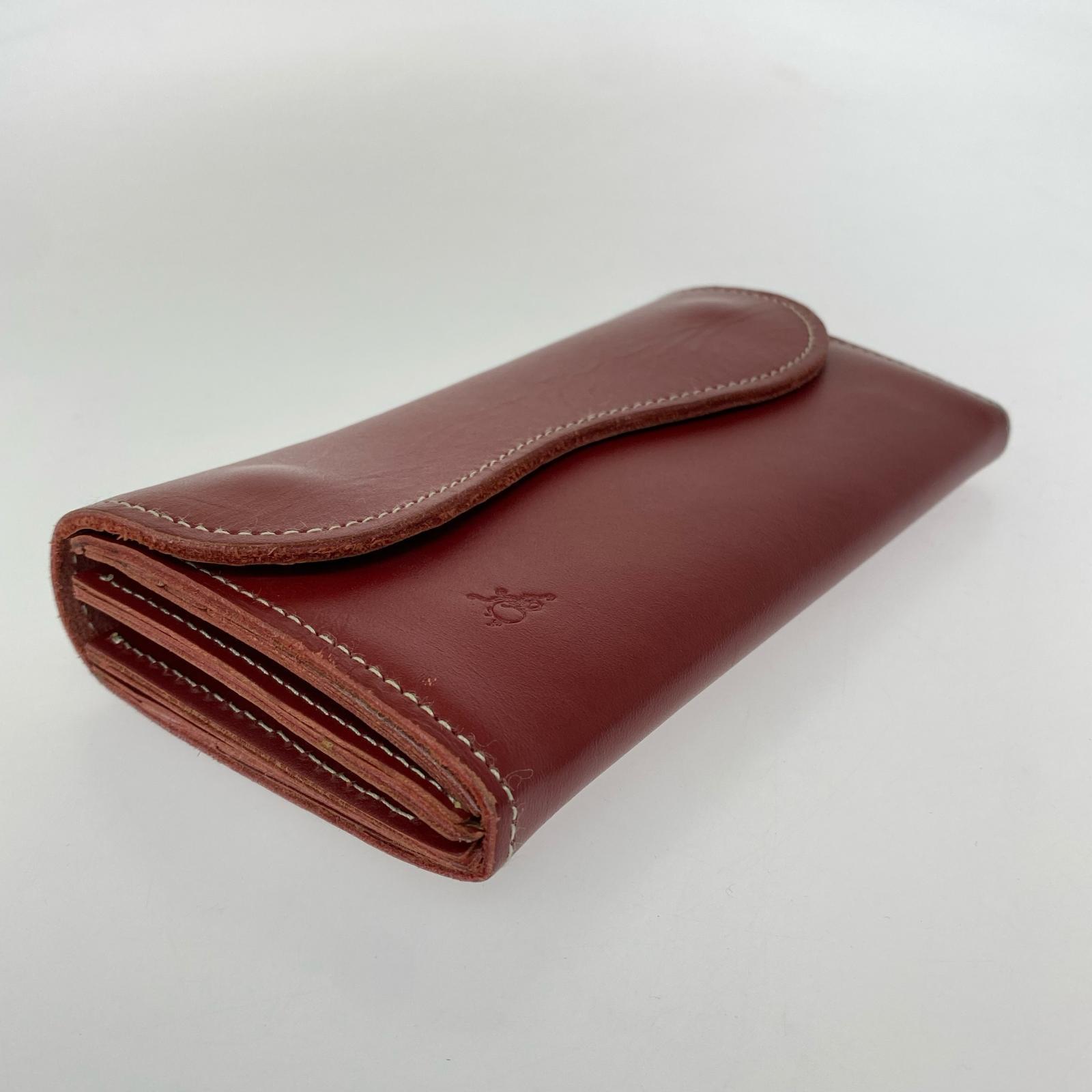 長財布 革蛸 レザーロングウォレット レッド
