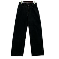 デニムパンツ バックル ストレートジーンズ グレー XS ブラック