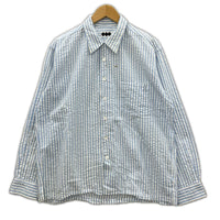 長袖シャツ GOODENOUGH FINNESE L/S ストライプシャツ 青 白 M