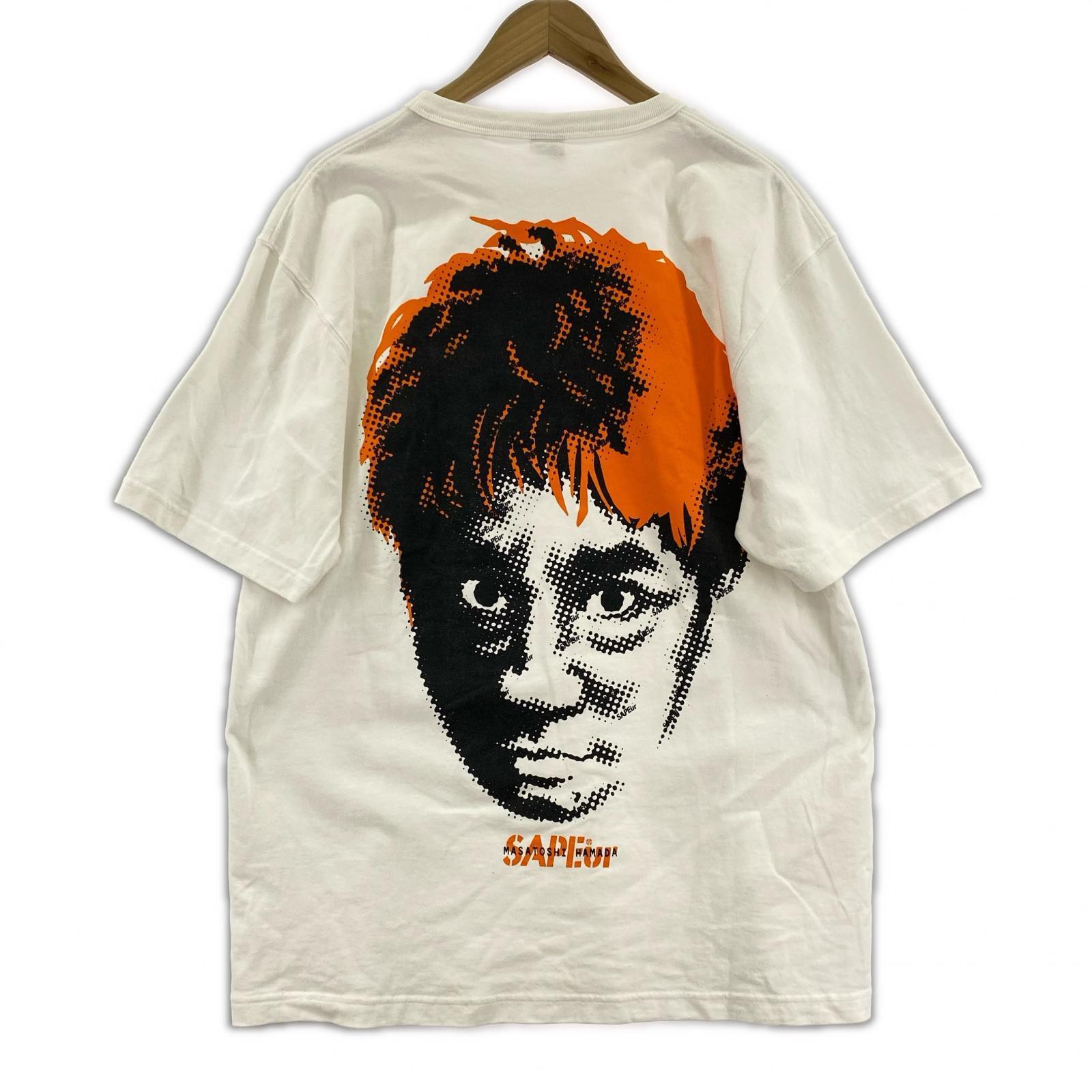 半袖Tシャツ SAPeur×MASATOSHI HAMADA 浜田雅功 コラボ フェイスプリントTee L ホワイト L ホワイト