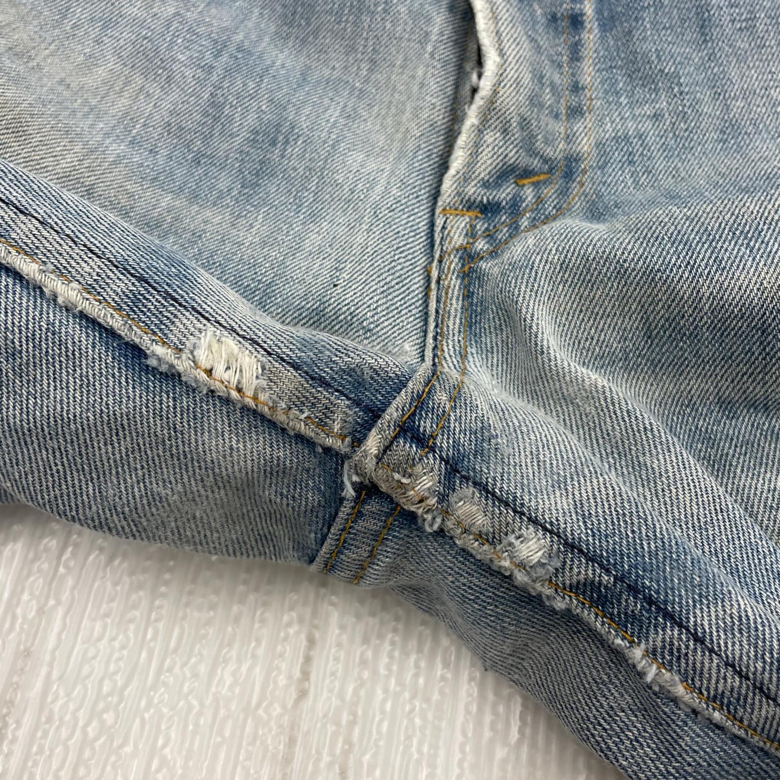 デニムパンツ 646 70s オレタブ ボタン23 42TALON 33 ブルー
