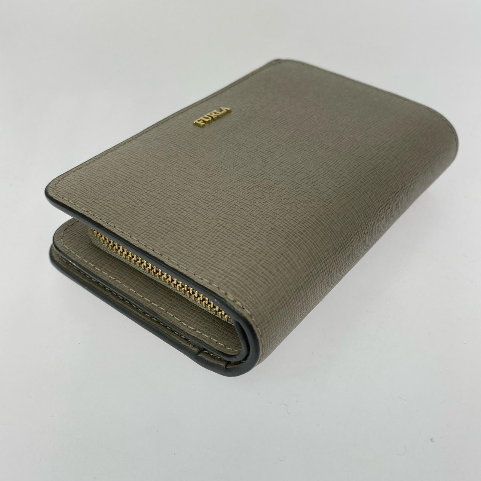 コンパクトウォレット 二つ折りホック財布 グレー グレー