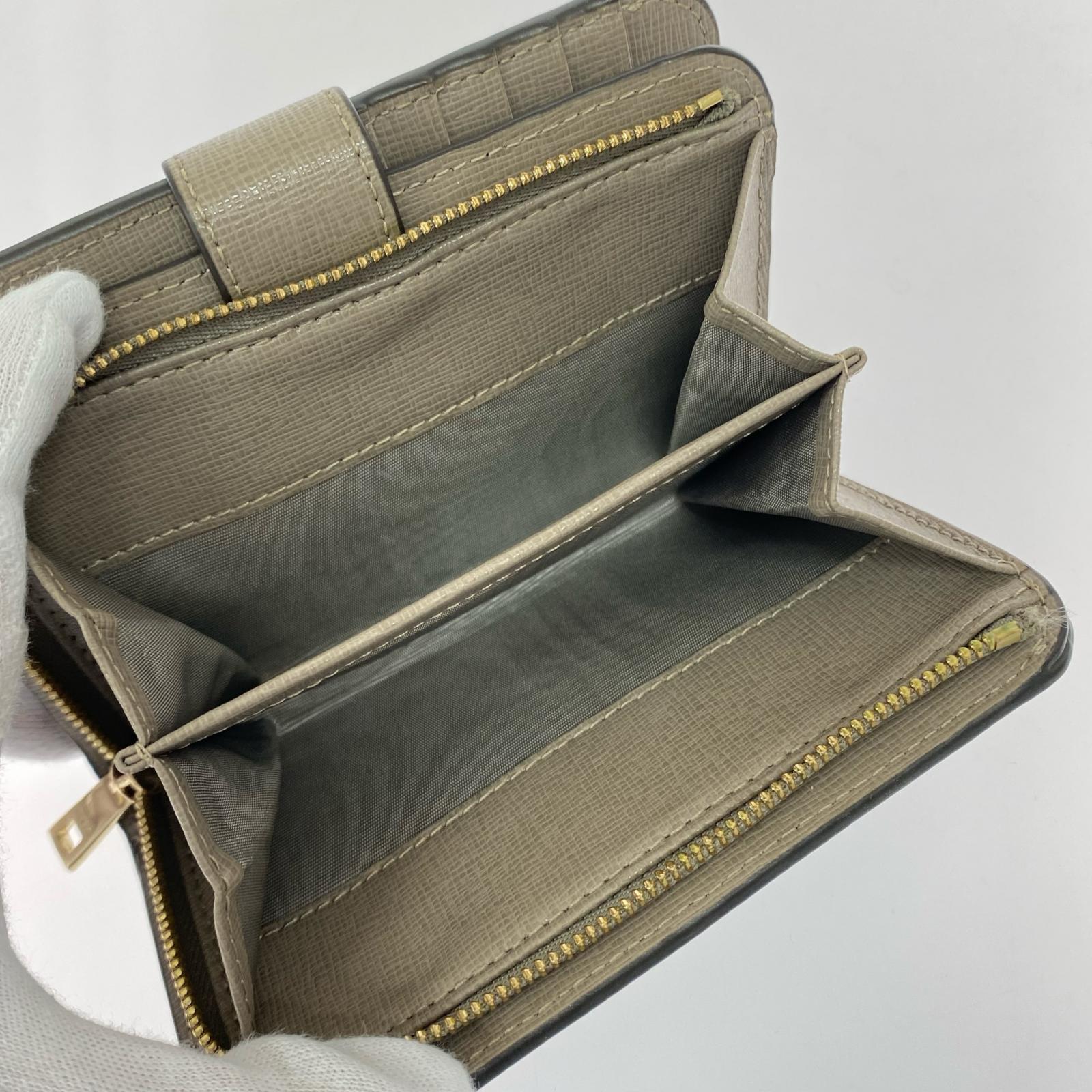 コンパクトウォレット 二つ折りホック財布 グレー グレー