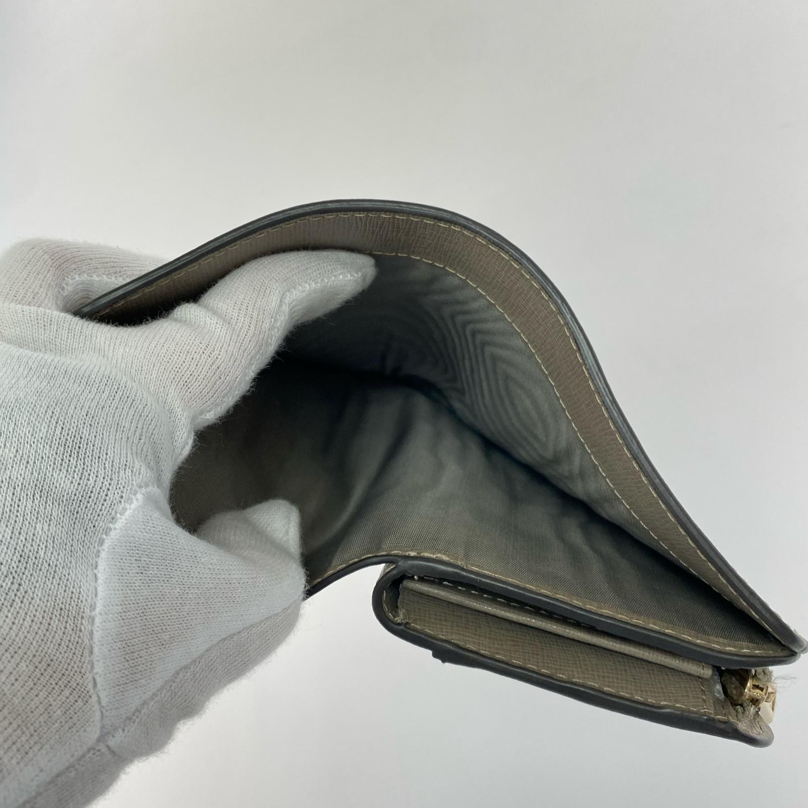 コンパクトウォレット 二つ折りホック財布 グレー グレー