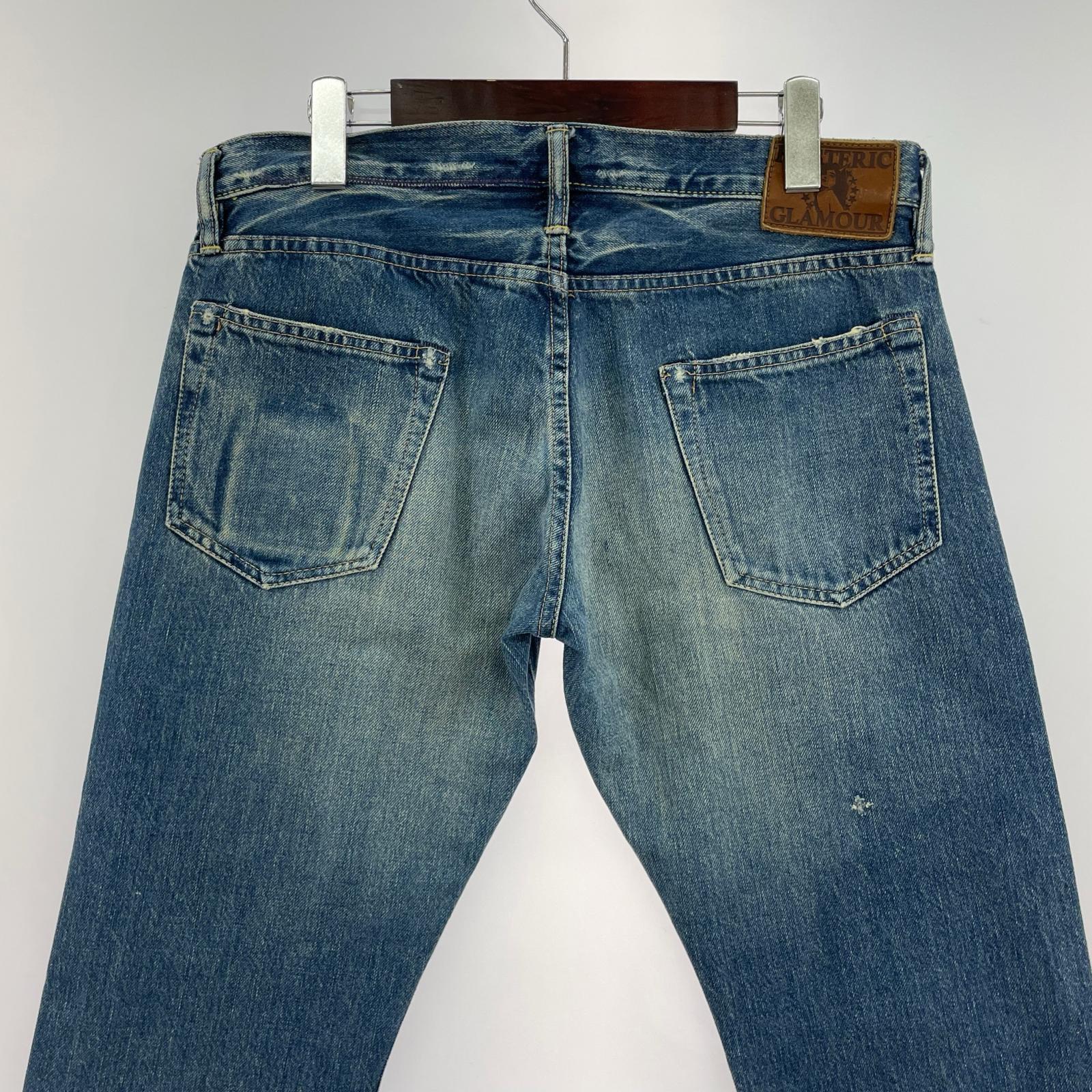 デニムパンツ ストレートデニムパンツ スタッツ 32 ブルー