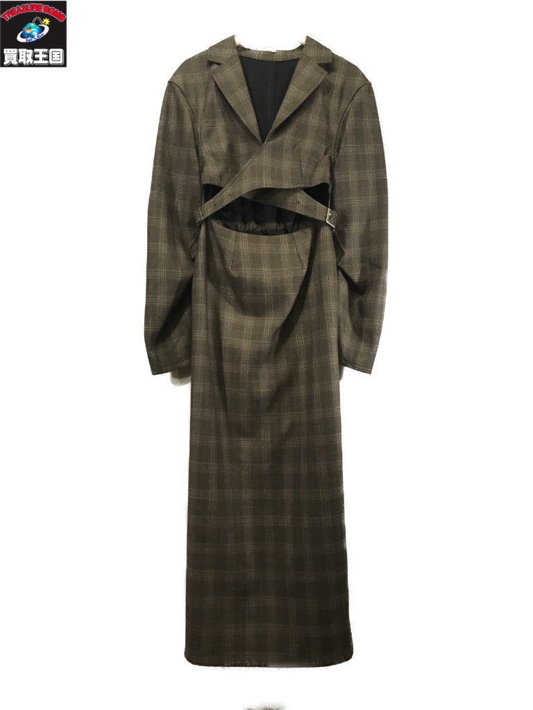 ワンピース WAIST CROSS CHECK DRESS S
