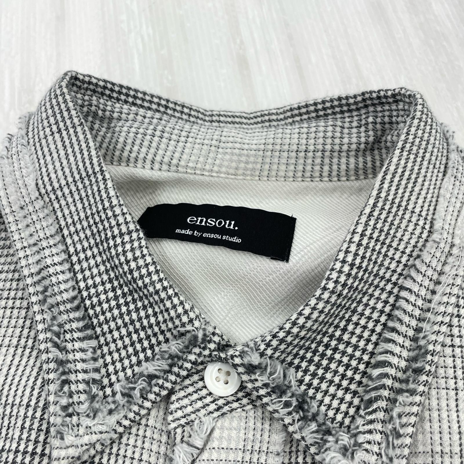 長袖シャツ ensou. Rouph Cut Shirt M ホワイト M ホワイト