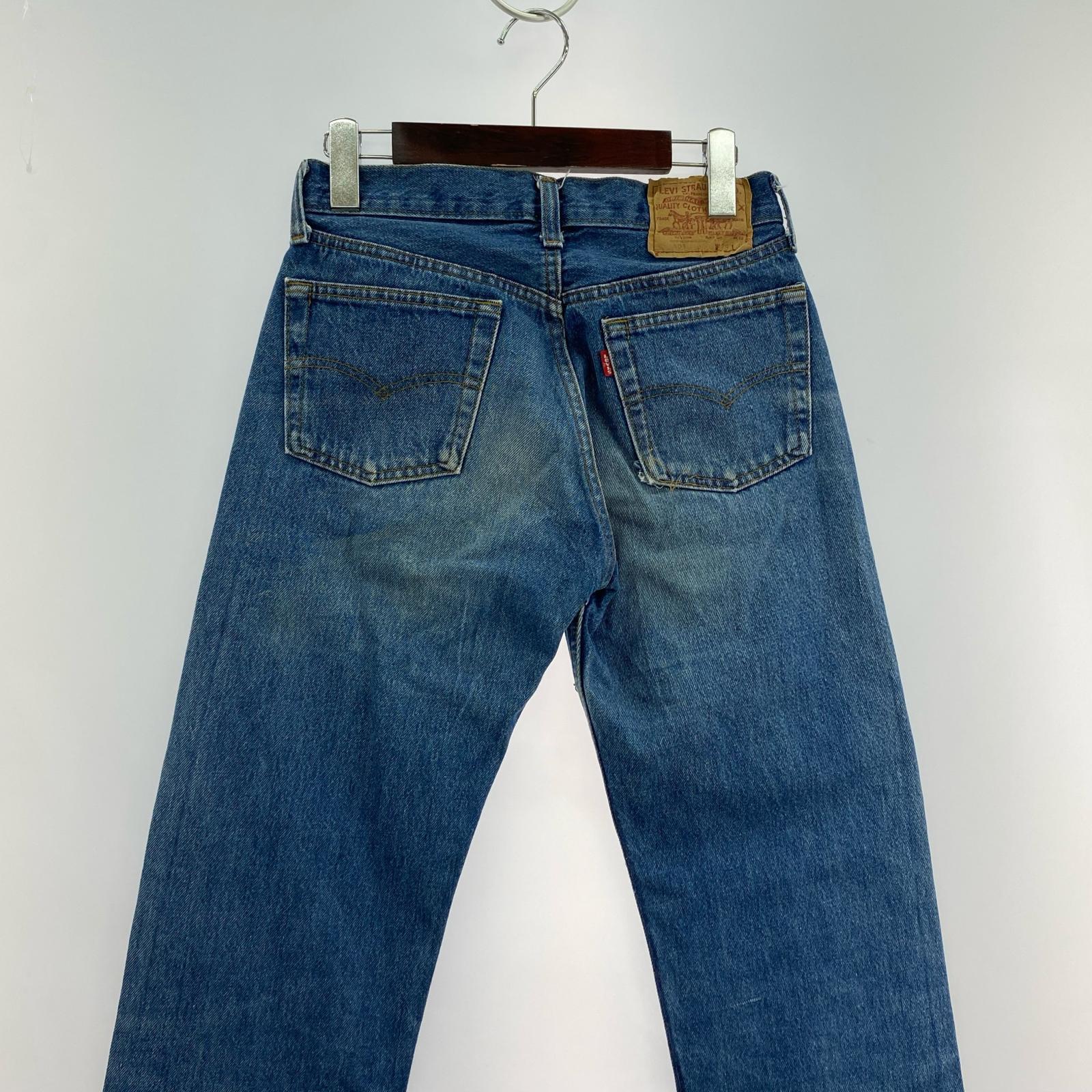 デニムパンツ 501 ボタン裏524 USA製 赤耳 29 ネイビー