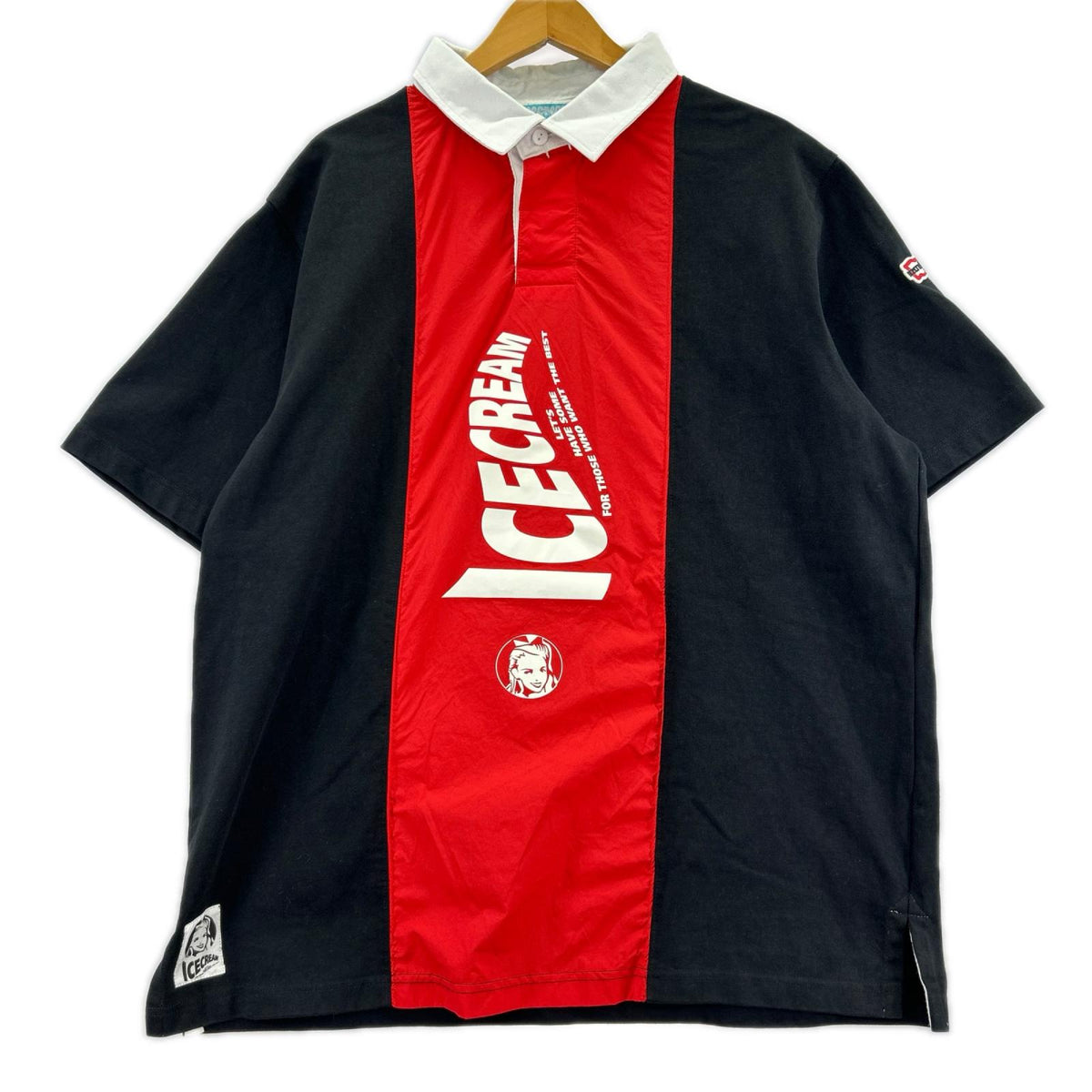 ポロシャツ SWITCHING RUGBY SS SHIRT (M) M ブラック