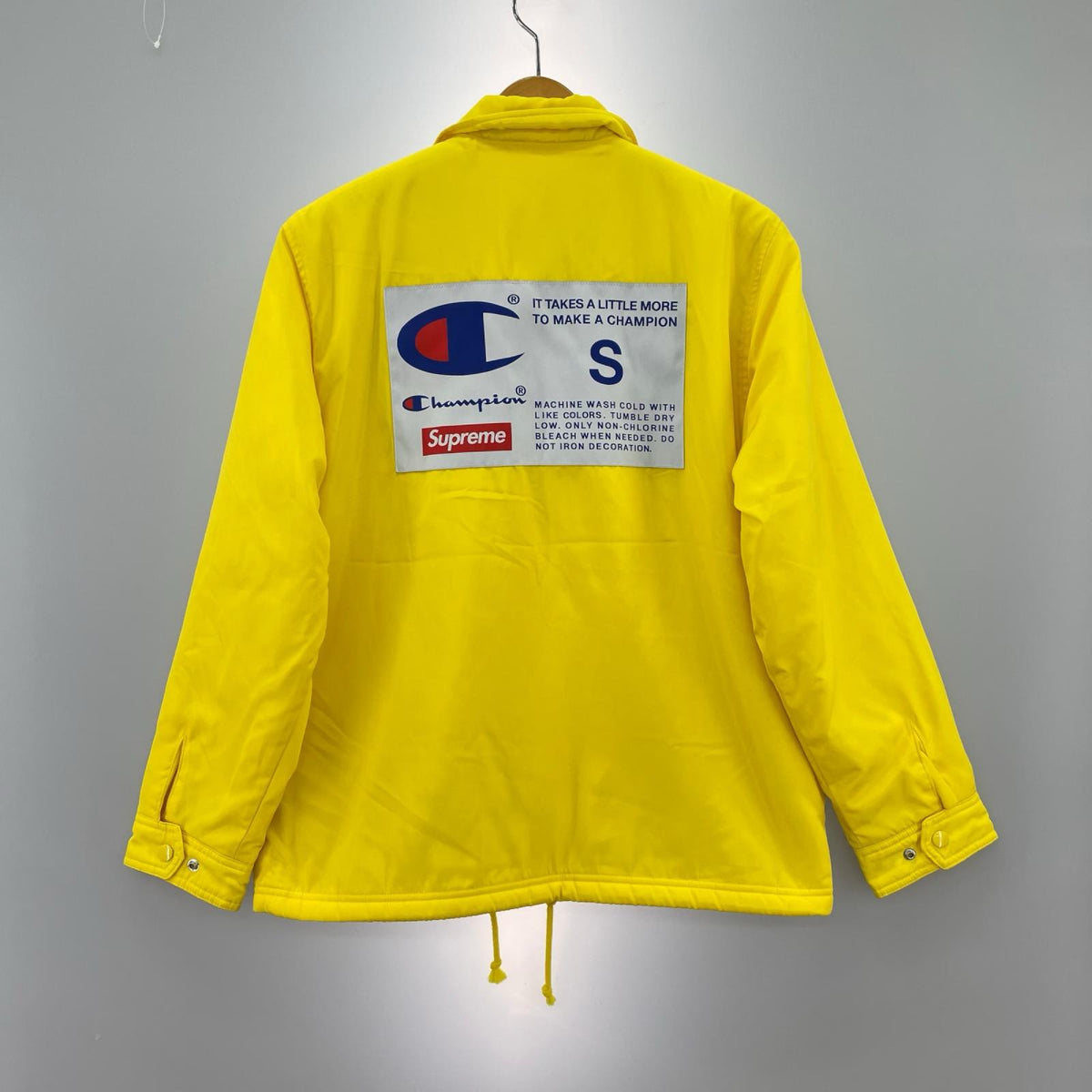 ジャケット ×Champion 裏ボア コーチジャケット 黄 S