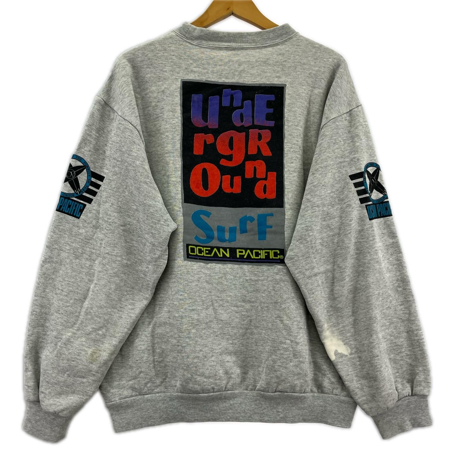 スウェット ocean pacific オールド プリントスウェット グレー グレー