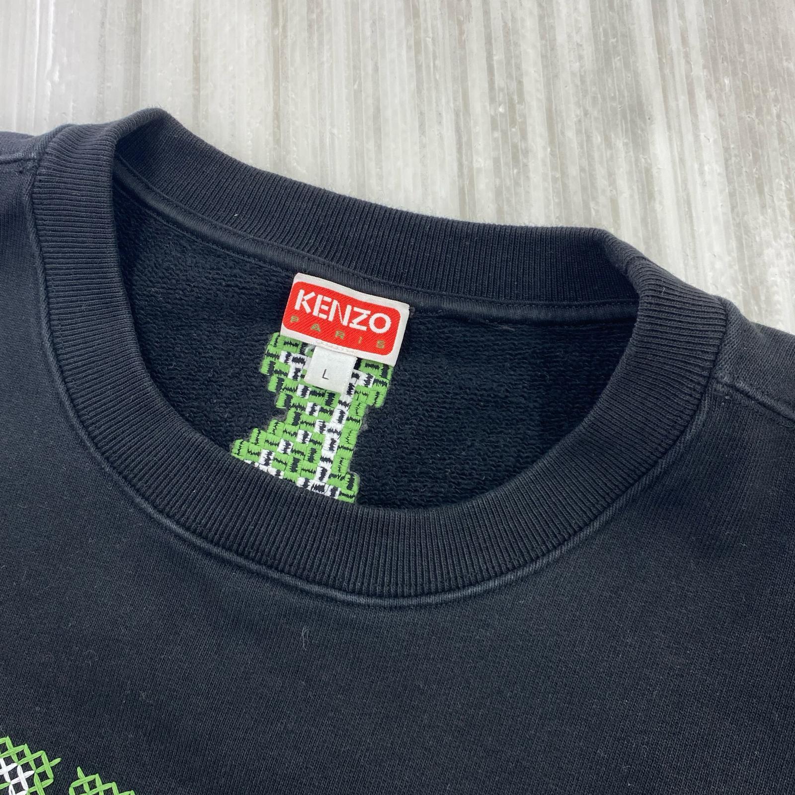 スウェット 23SS KENZO PIXEL TIGER CREW NECK SWEAT 黒 L ブラック