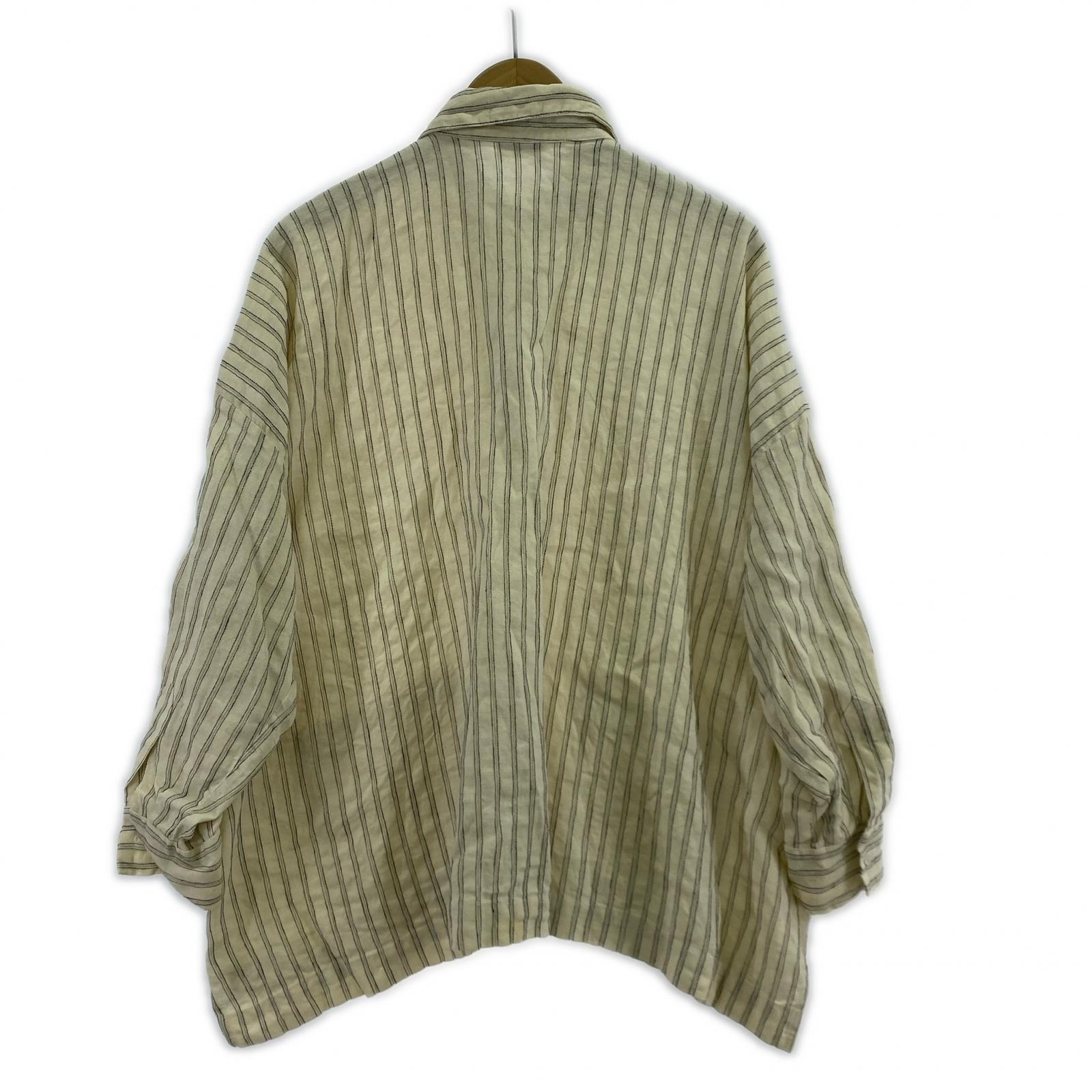 長袖シャツ Eskandar Neiman Marcus ストライプ L/S シャツ 0 ホワイト
