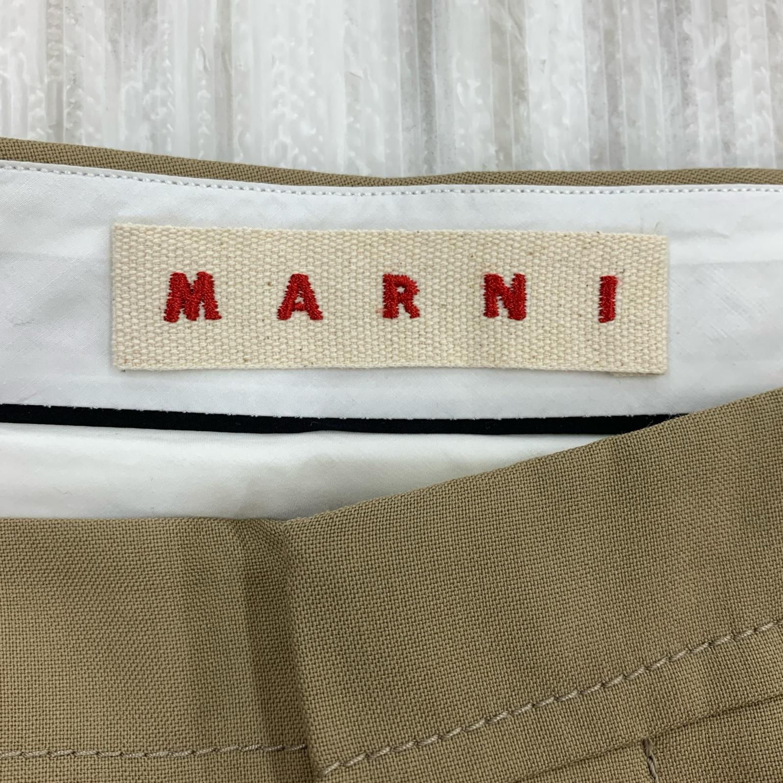 パンツ MARNI トロピカルウールフレアスラックス 40 ベージュ 40 ベージュ