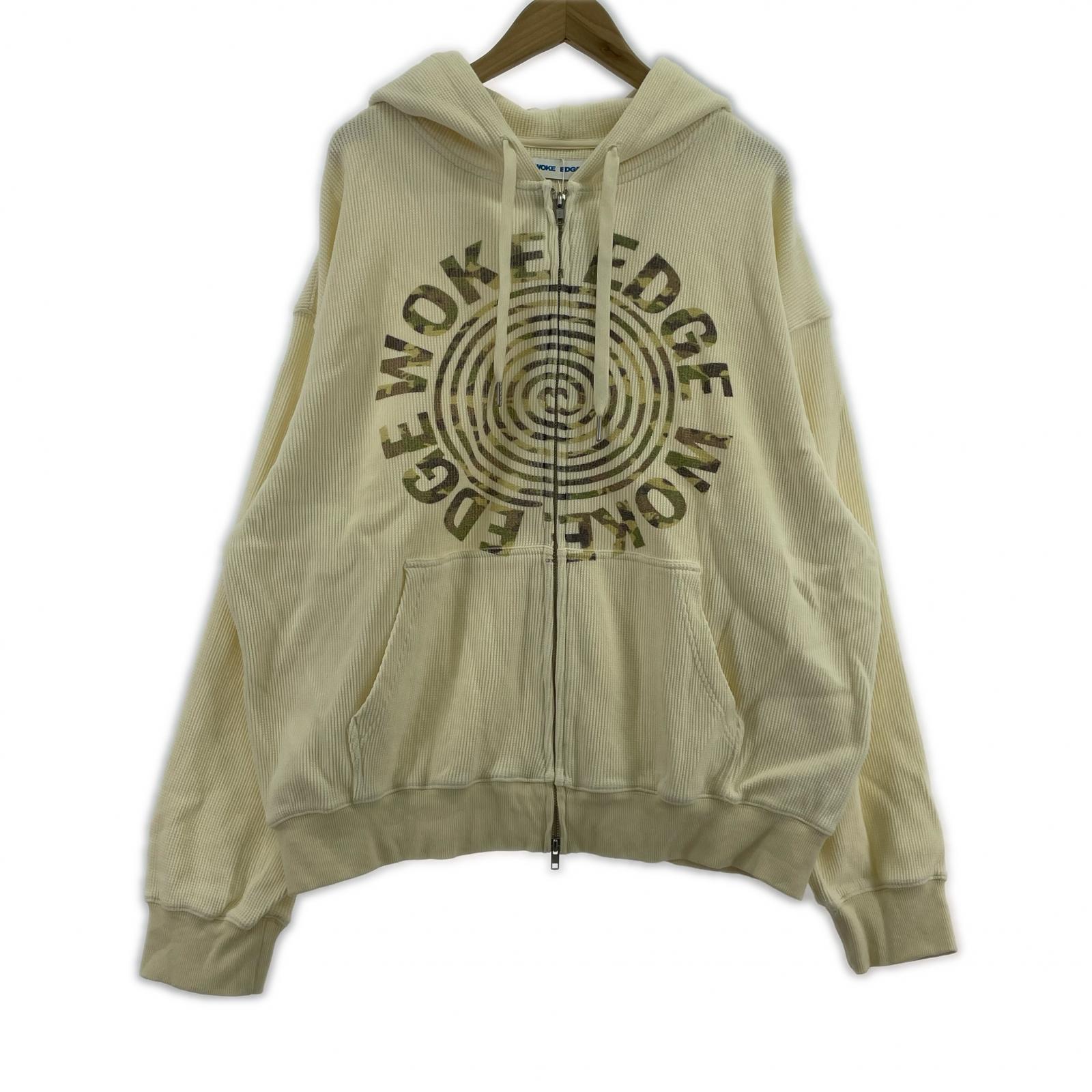 パーカー WOKE EDGE/Washed Thermal Zip Hoodie ホワイト