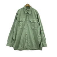 長袖シャツ シャツジャケット 緑 M グリーン