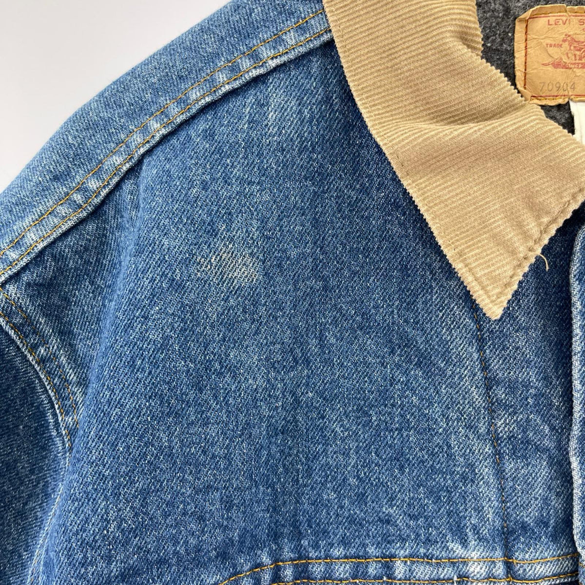 デニムジャケット 70904-0316 527 USA製 コーデュロイ襟 50 50 ブルー