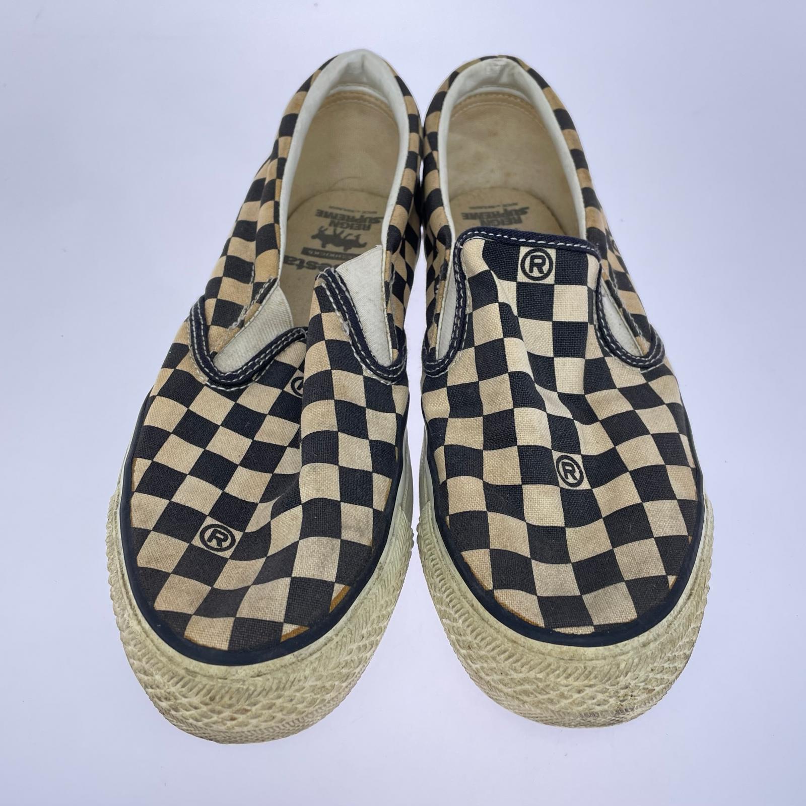 スニーカー bapesta チェッカースリッポン