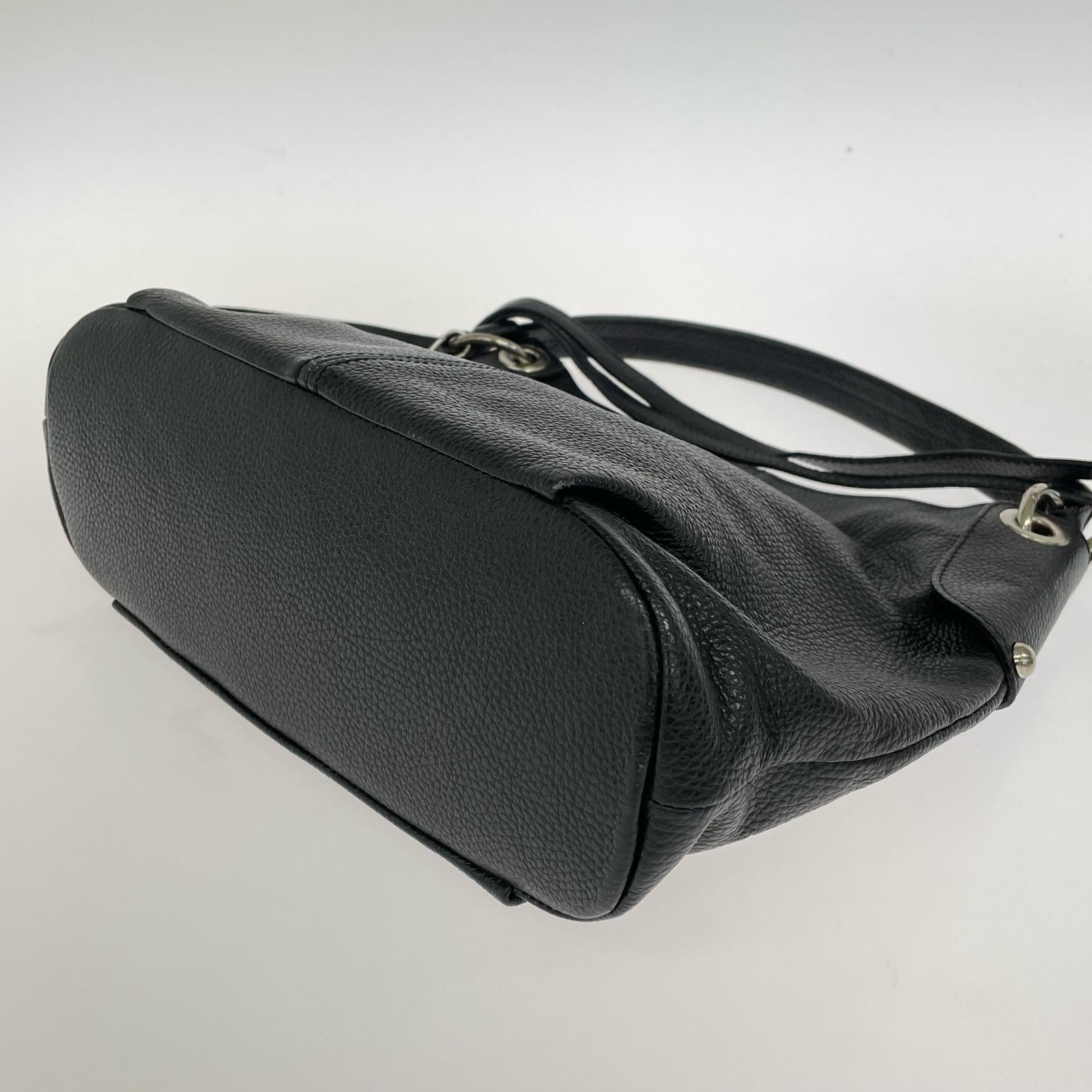 ショルダーバッグ BORSE IN PELLE 2WAY レザー 黒 ブラック
