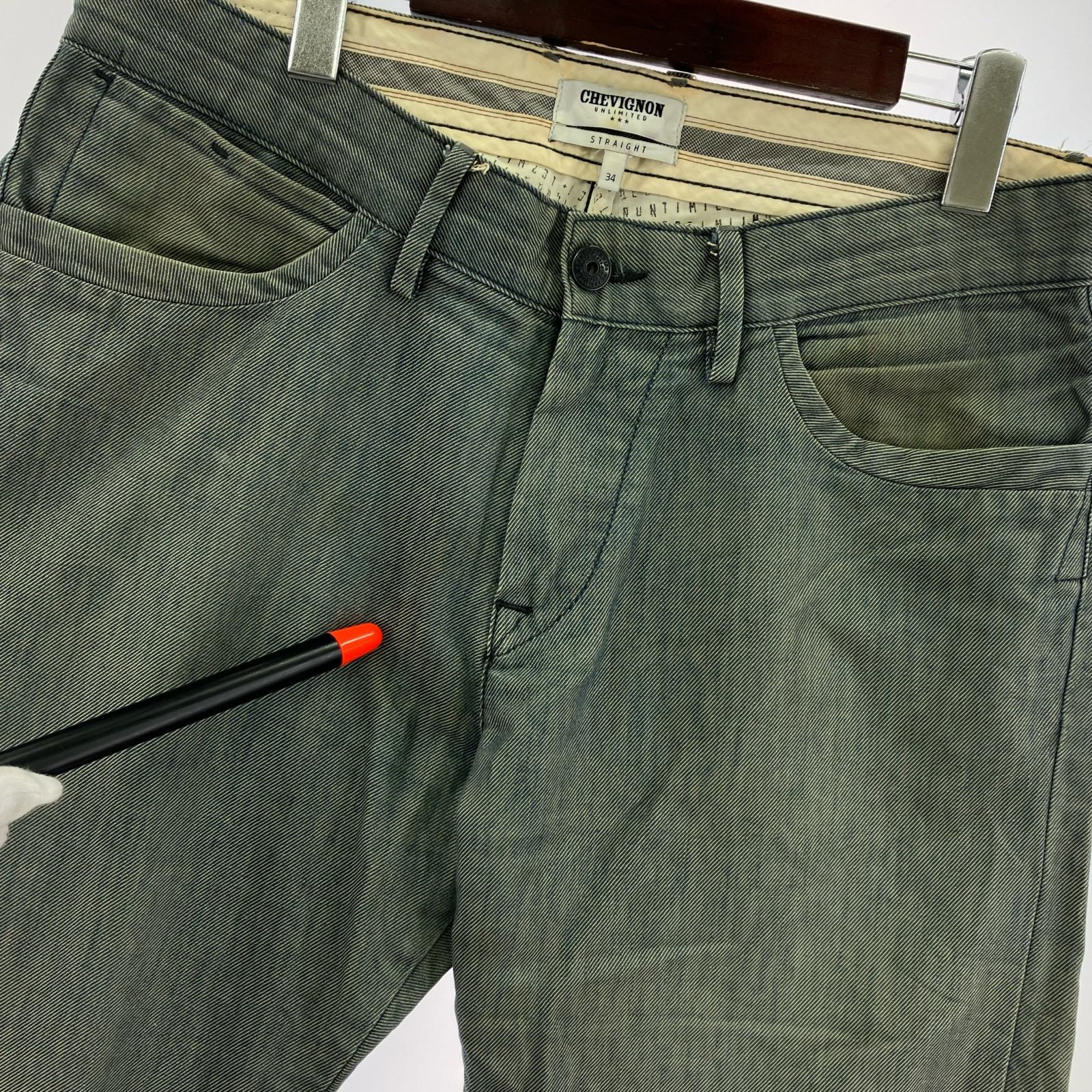 パンツ フランス製 シェビニオン ストレートデニム 34 ブルー