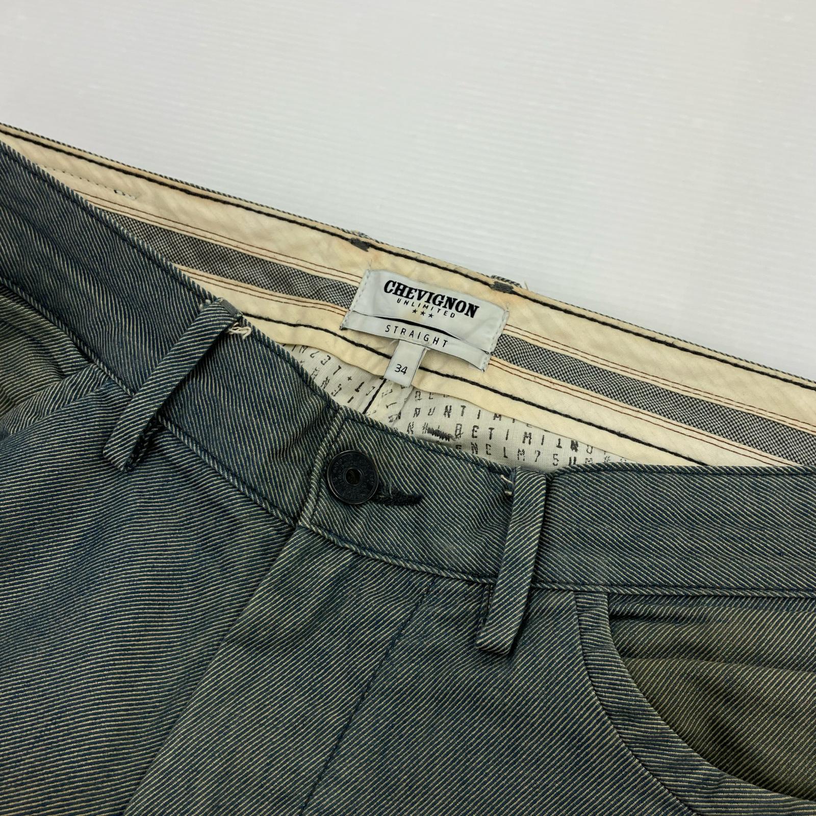 パンツ フランス製 シェビニオン ストレートデニム 34 ブルー