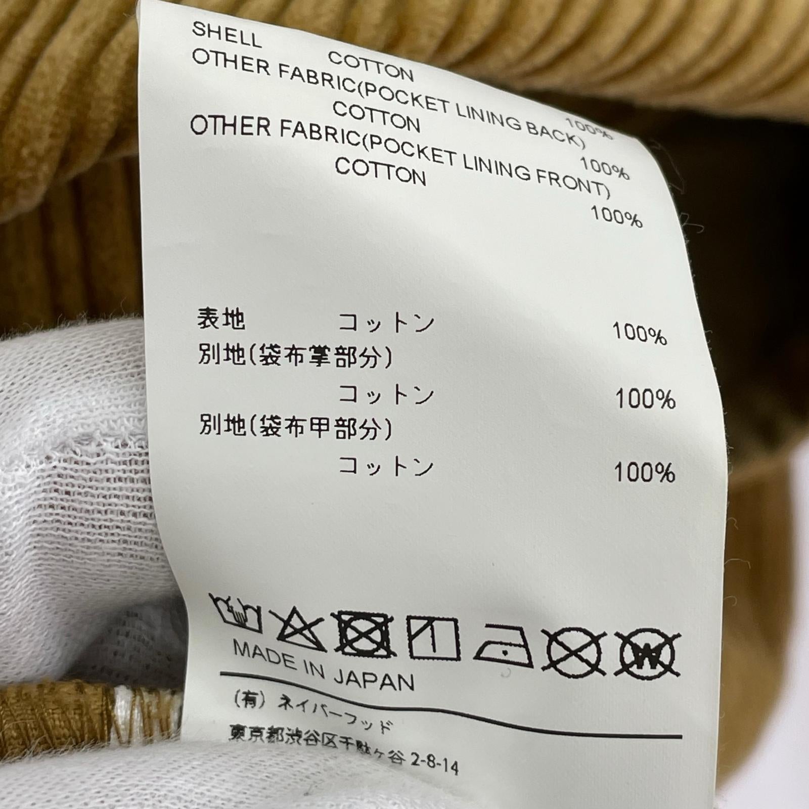 ジャケット 21AW WCPO LS CORDUROY サイズ01 ベージュ