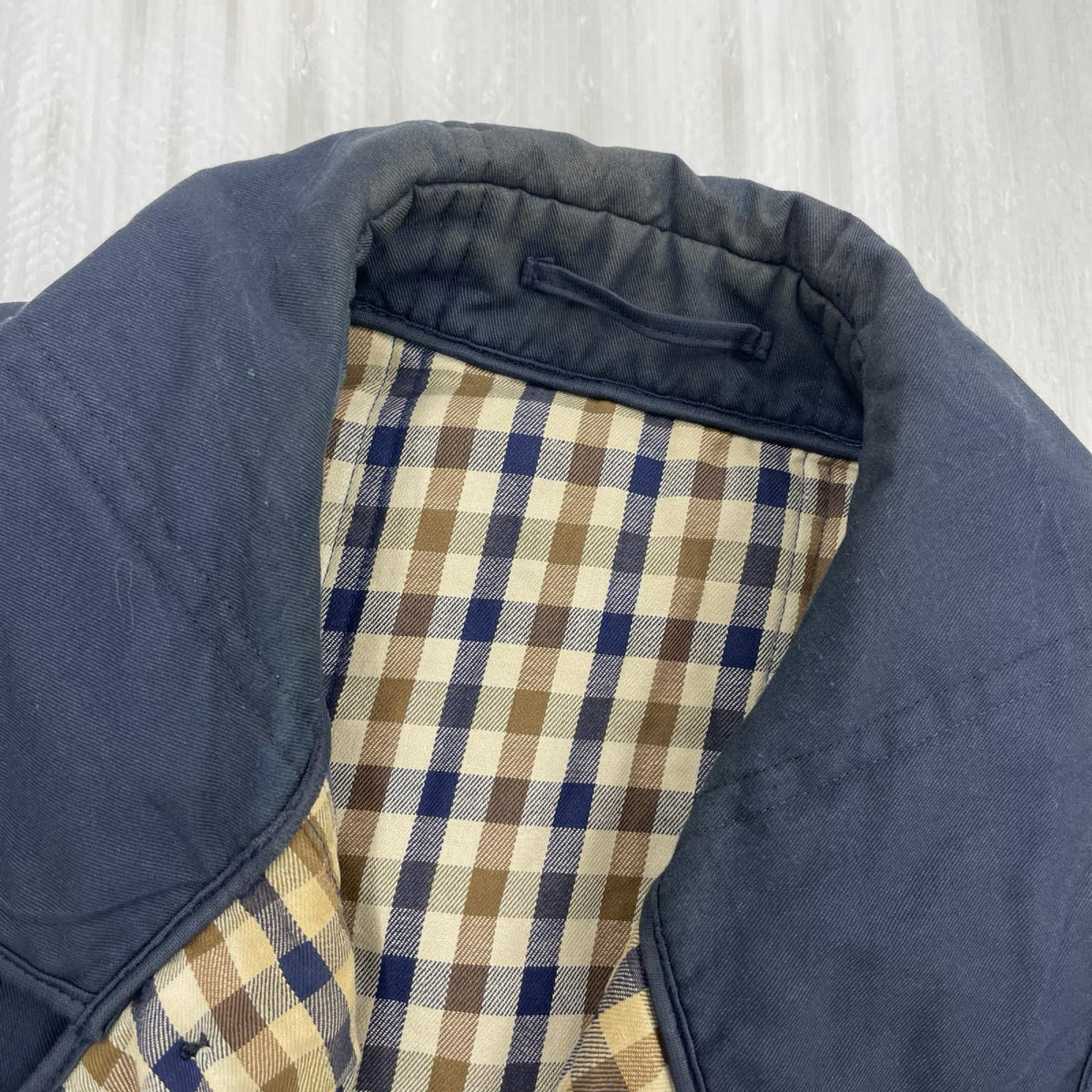 ジャケット 80s AQUASCUTUM ステンカラーコート 紺