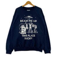 スウェット STRANGER THINGS BEAM ME UP L ネイビー