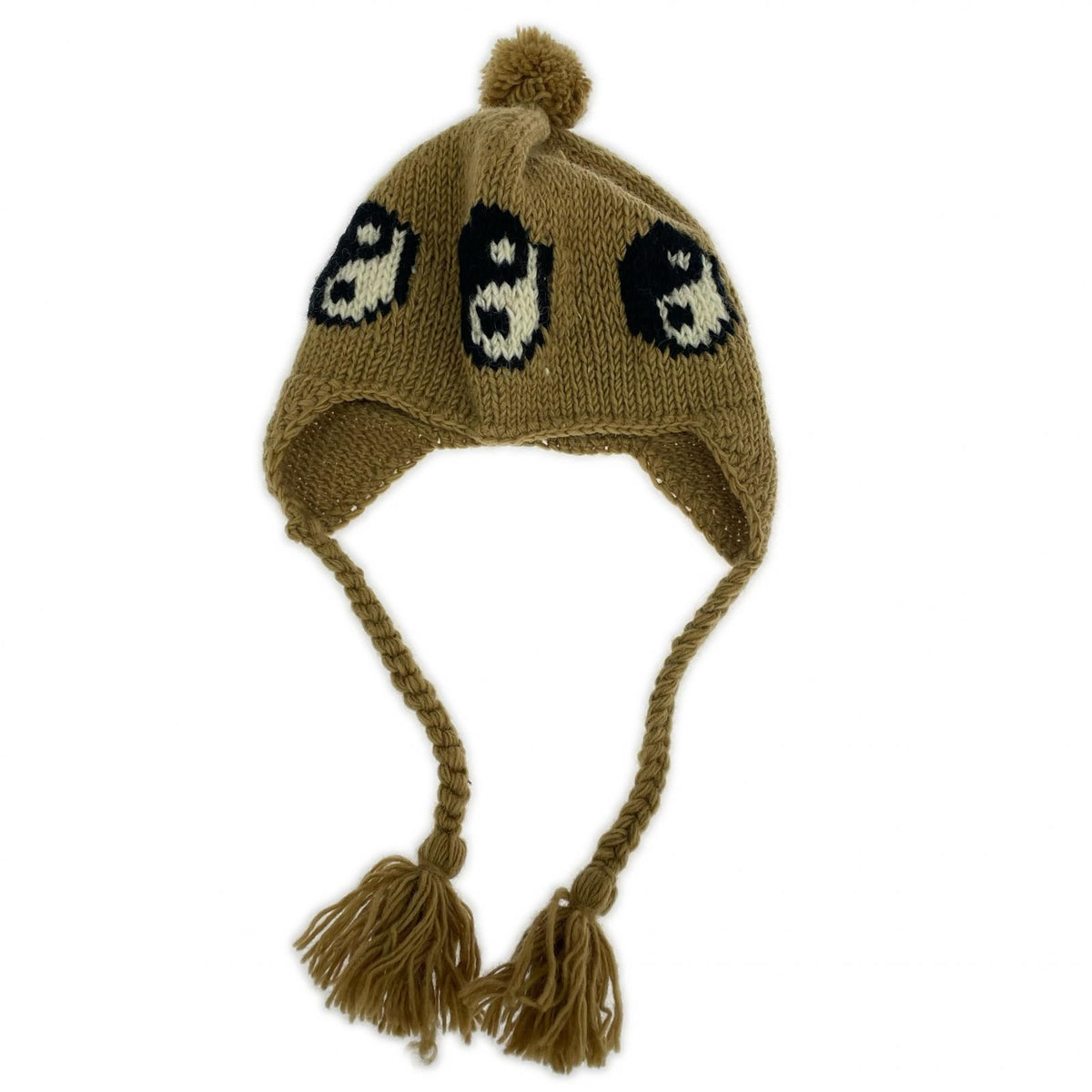 ニットキャップ Knit Cap Ear Muff+POMPOM/ブラウン ブラウン
