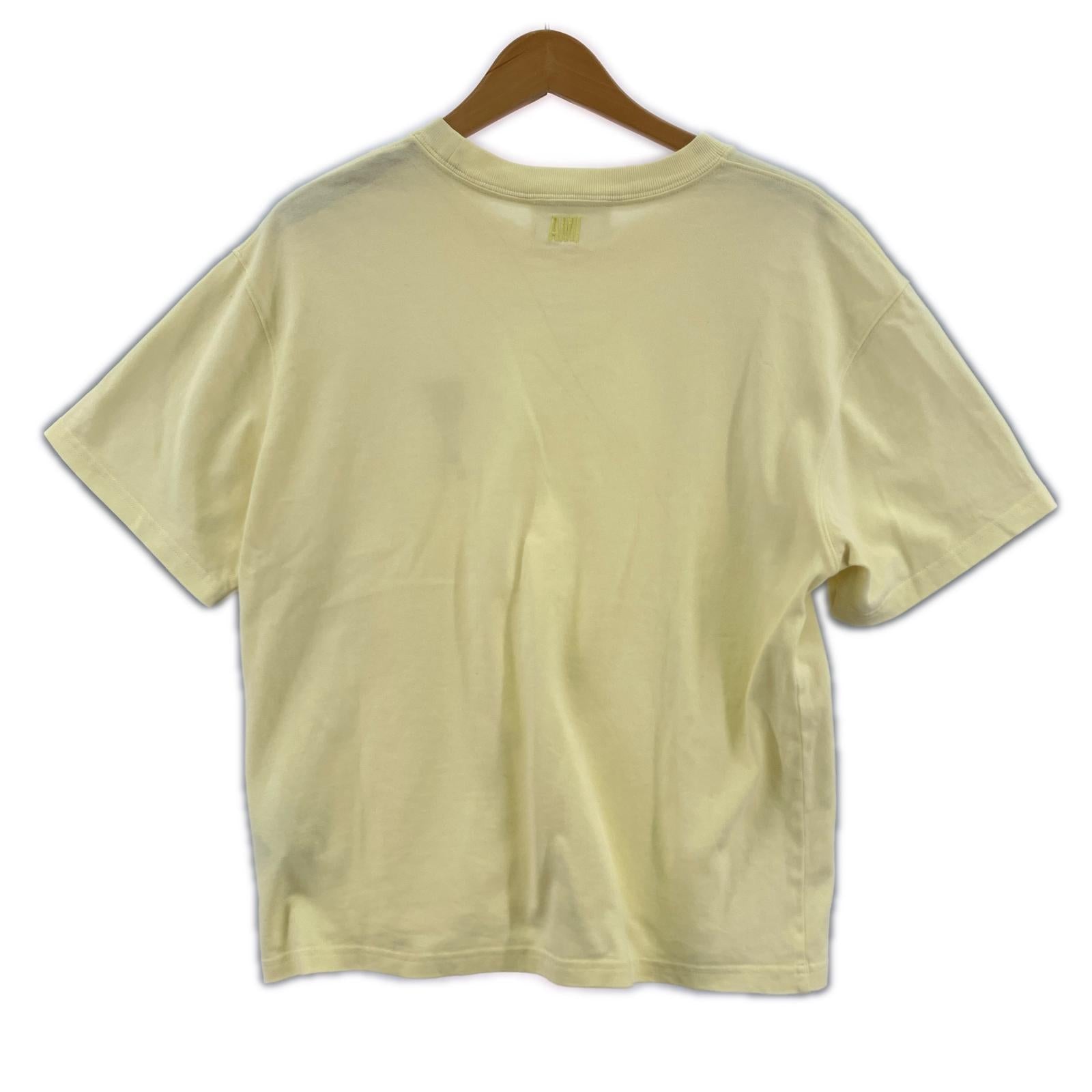 半袖Tシャツ AMI Alexandre Mattiussi ハートロゴ刺繍Tee YLW イエロー