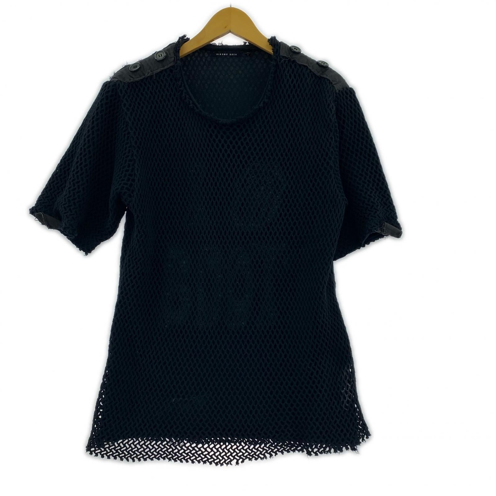 半袖Tシャツ HIROMU TAKAHARA メッシュ Tシャツ 黒 2 ブラック