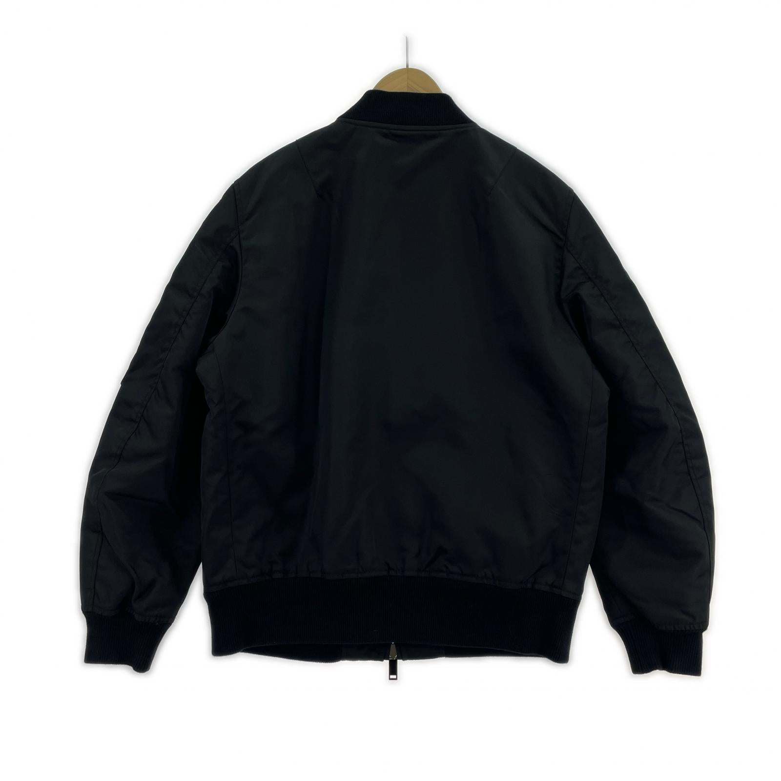 ジャケット VALENTINO VLTNロゴ ゴートファーライニング MA-1 フライトジャケット 50 ブラック 50 ブラック