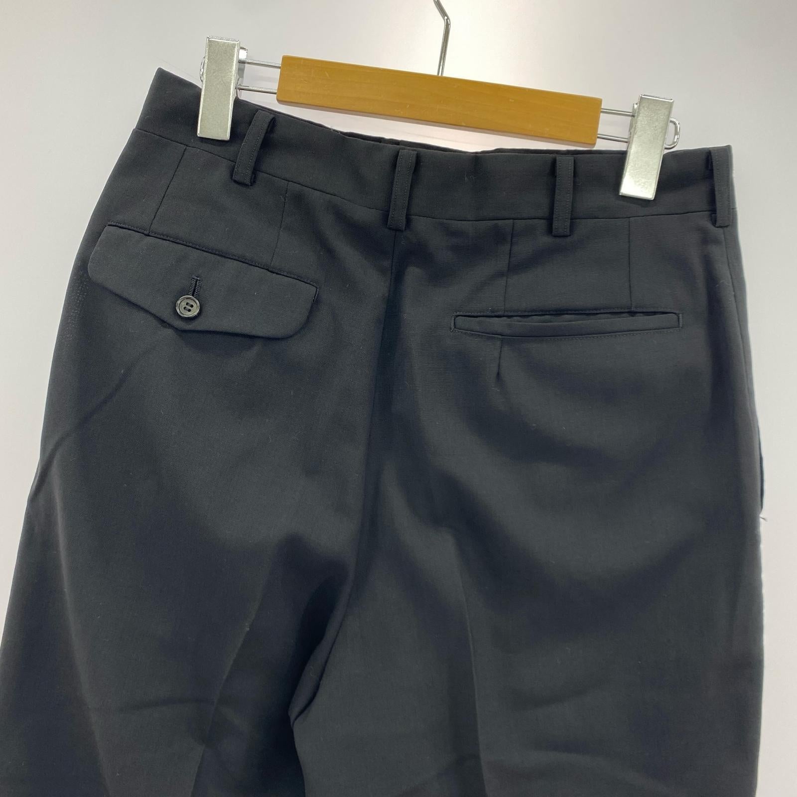パンツ HOMME 96AW 田中オム 90s Wタックスラックス S ブラック