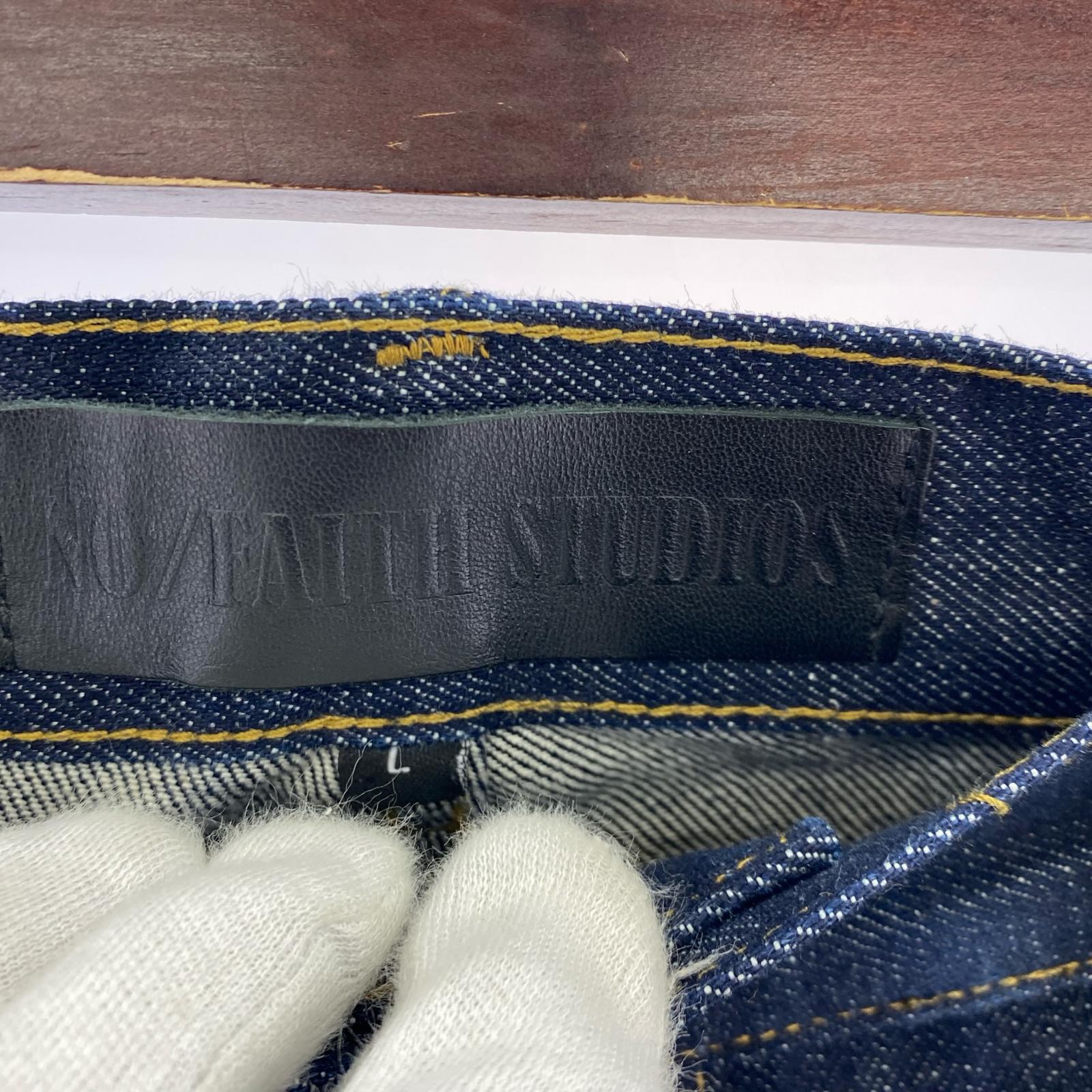 デニムパンツ NO FAITH STUDIO 紺 L ネイビー