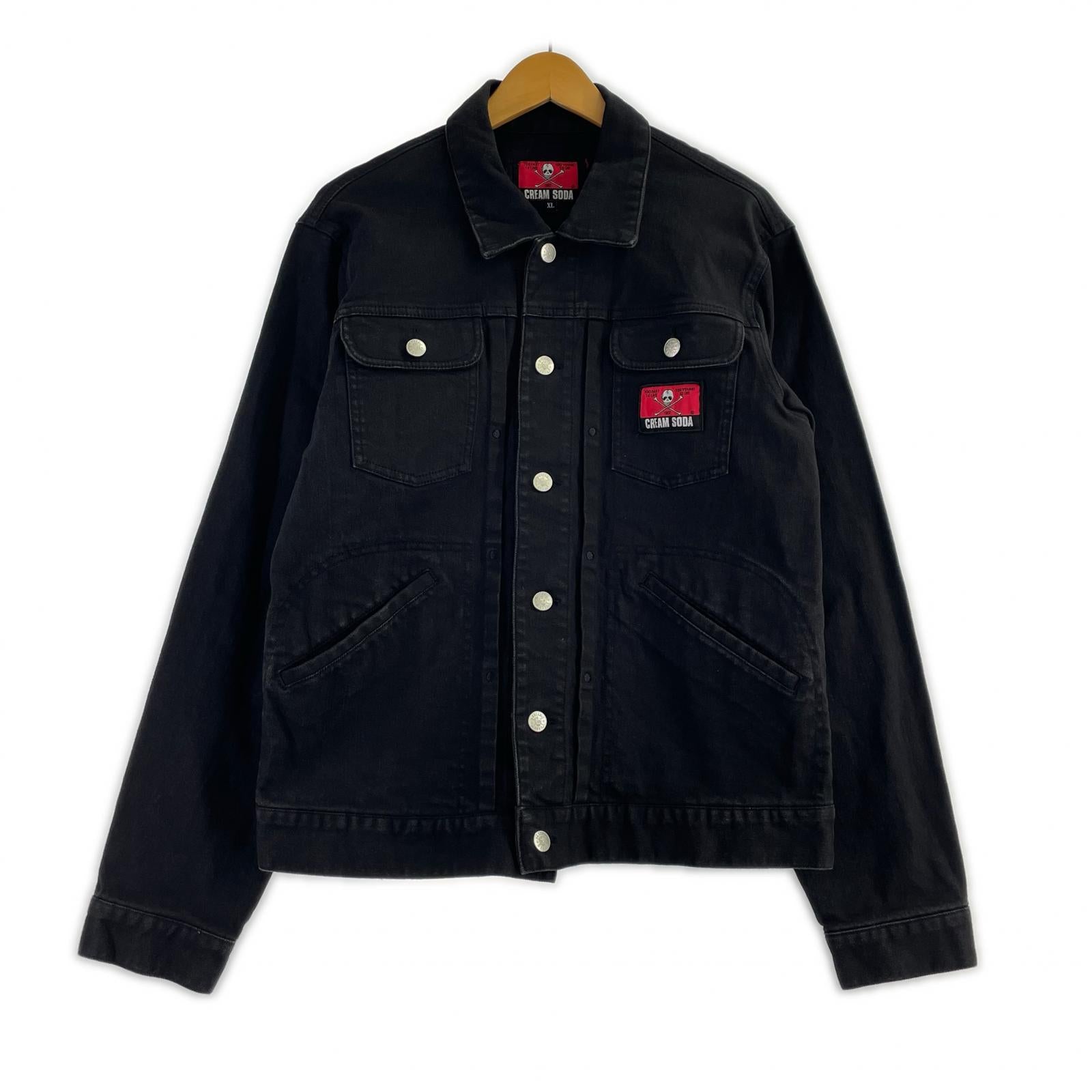 デニムジャケット ブラックデニム トラッカージャケット(XL) ブラック
