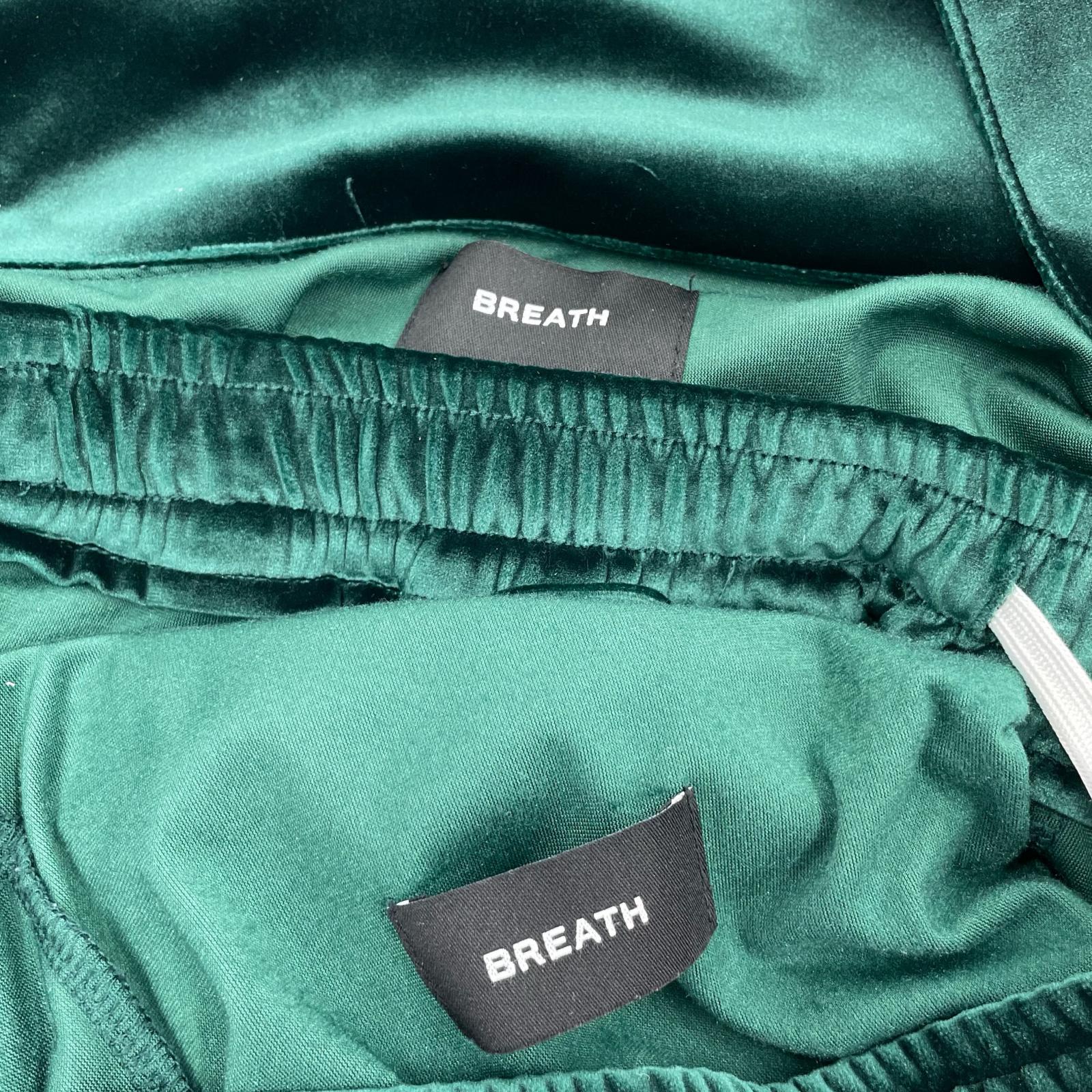 セットアップ Breath script logo piping velour jacket M グリーン