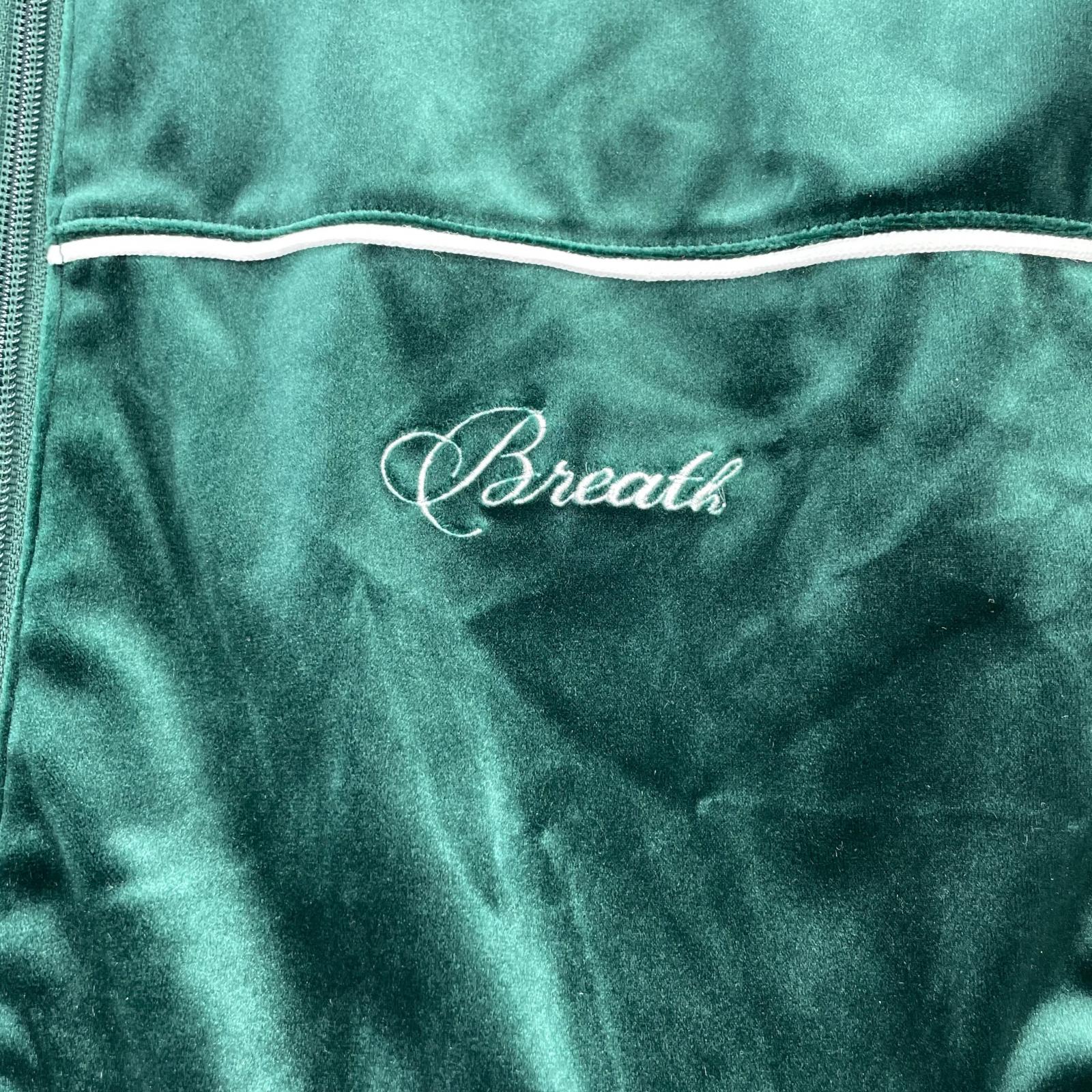 セットアップ Breath script logo piping velour jacket M グリーン