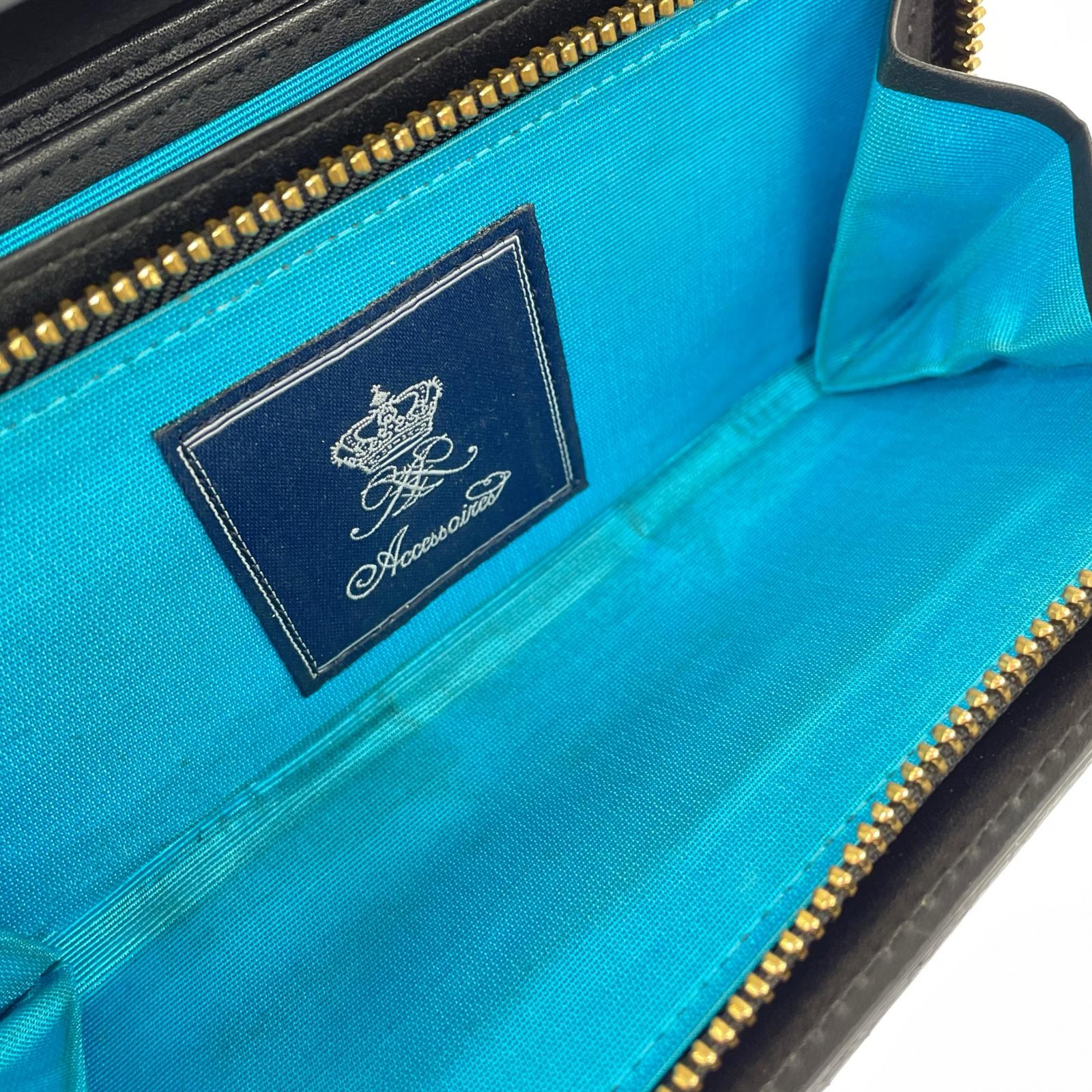 長財布 Accessoires De Mademoiselle ビジュー型押し ブラック