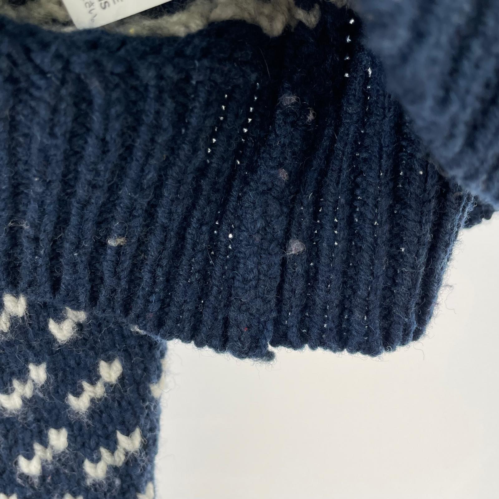 ニット birds eye knit ネイビー