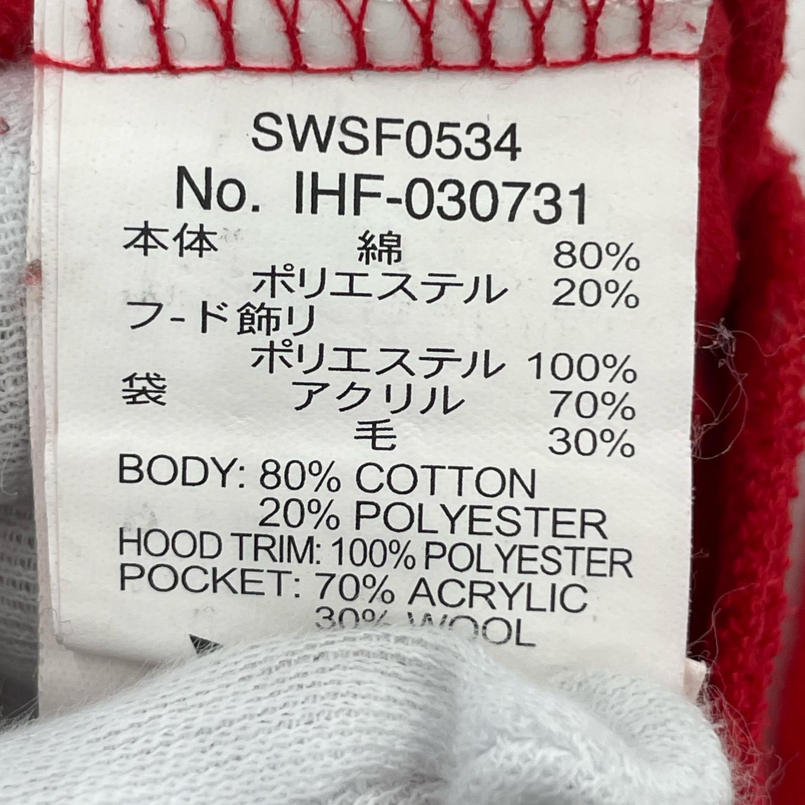 パーカー HYOMA ノルディックジップパーカー S レッド