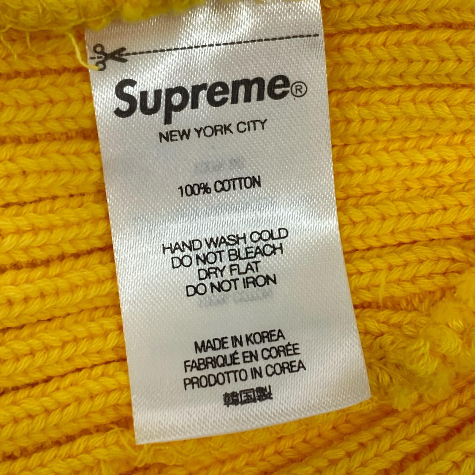 ニットキャップ Small Box logo Beanie 黄色