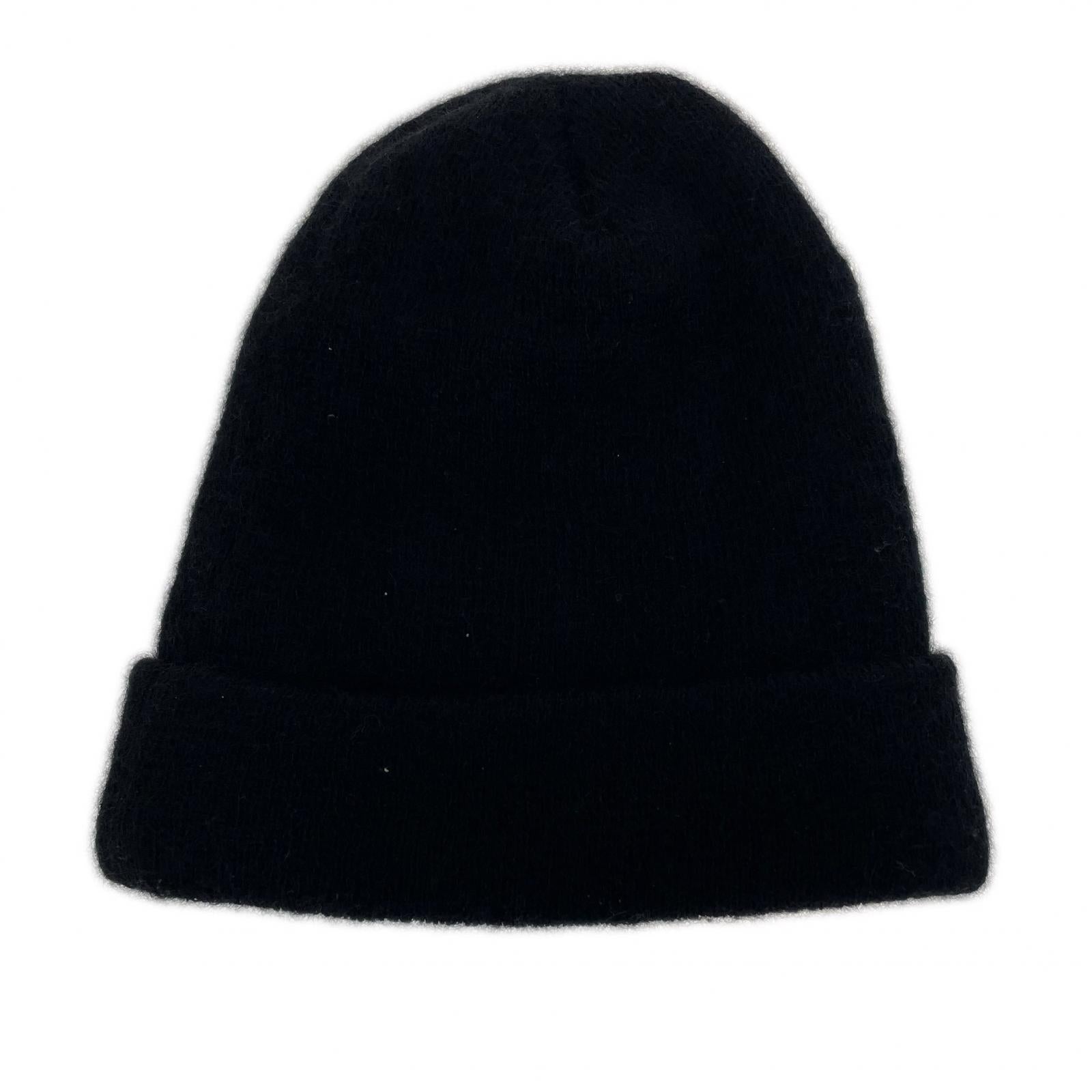 ニットキャップ モヘアニット ブラック
