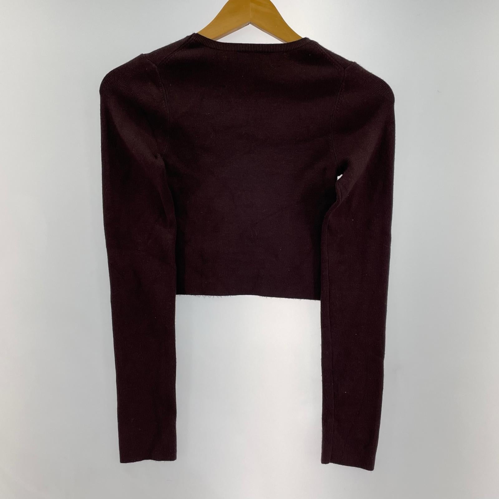 ニット Cropped Smooth Knit ブラウン