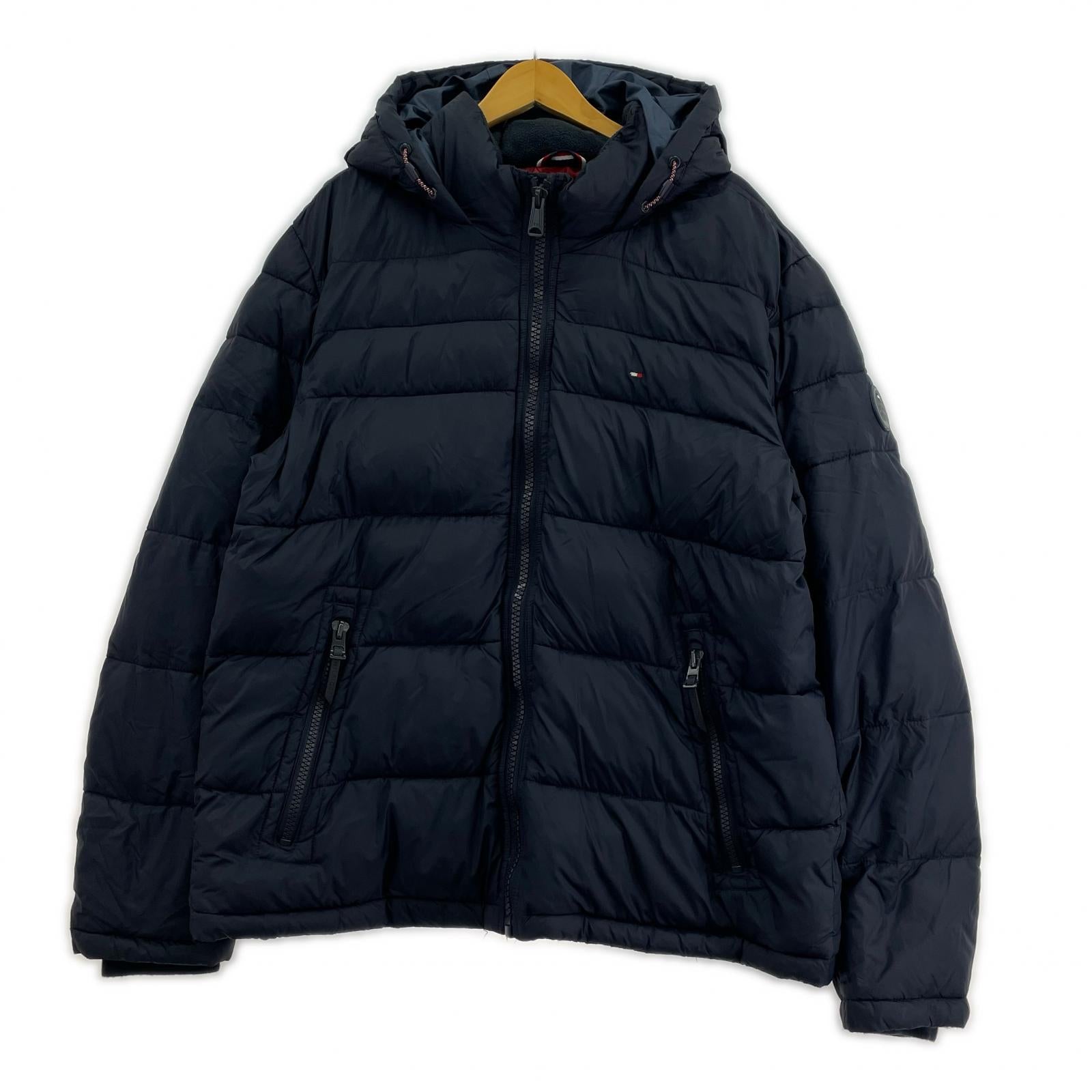 ジャケット 中綿 フーデッド 紺 XL